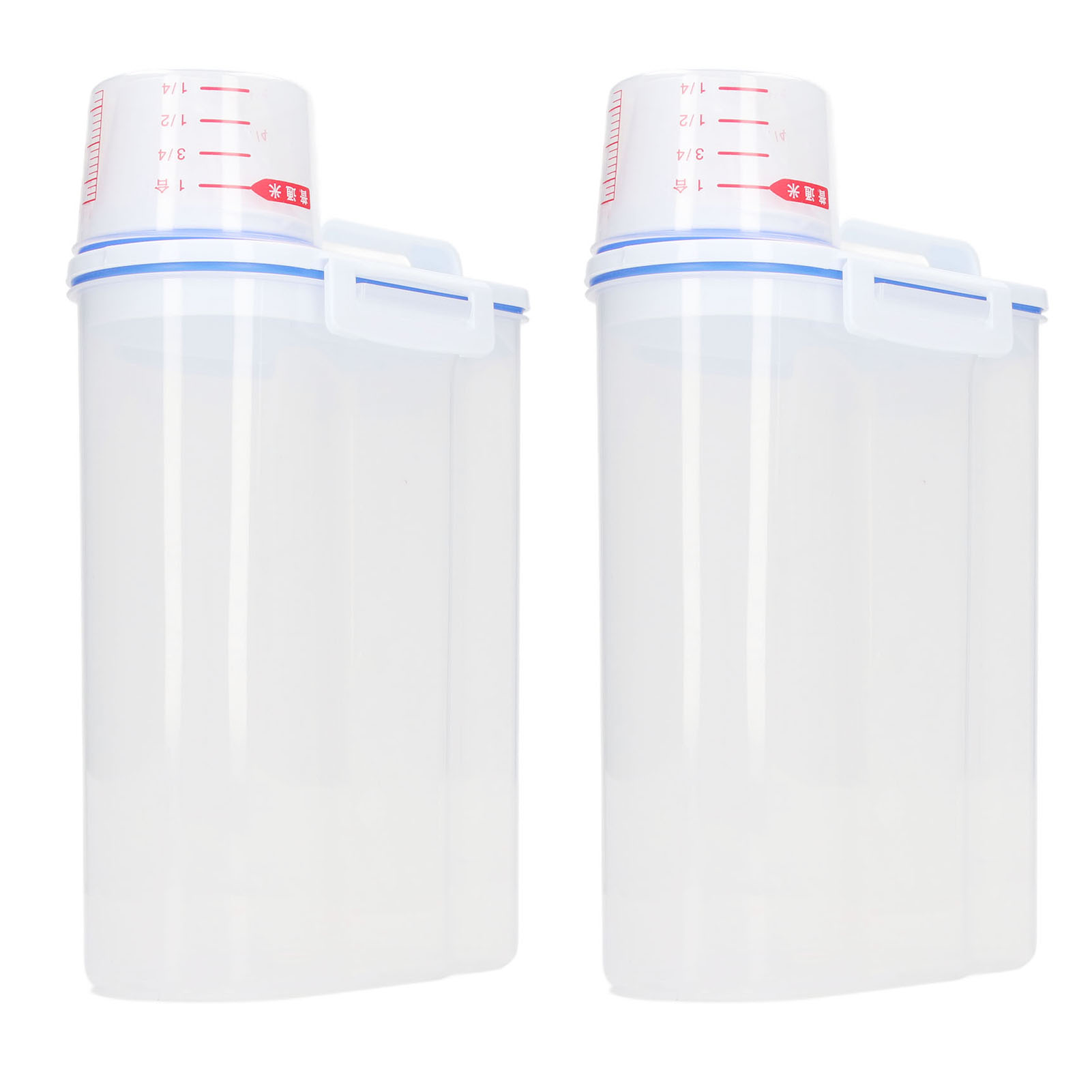 Set Aus 2 Kunststoff-reisaufbewahrungsbehältern À 2,5 L Mit Ausgießer, Ideal Für Reis, Bohnen, Getreide Und Kleine Trockene Lebensmittel.