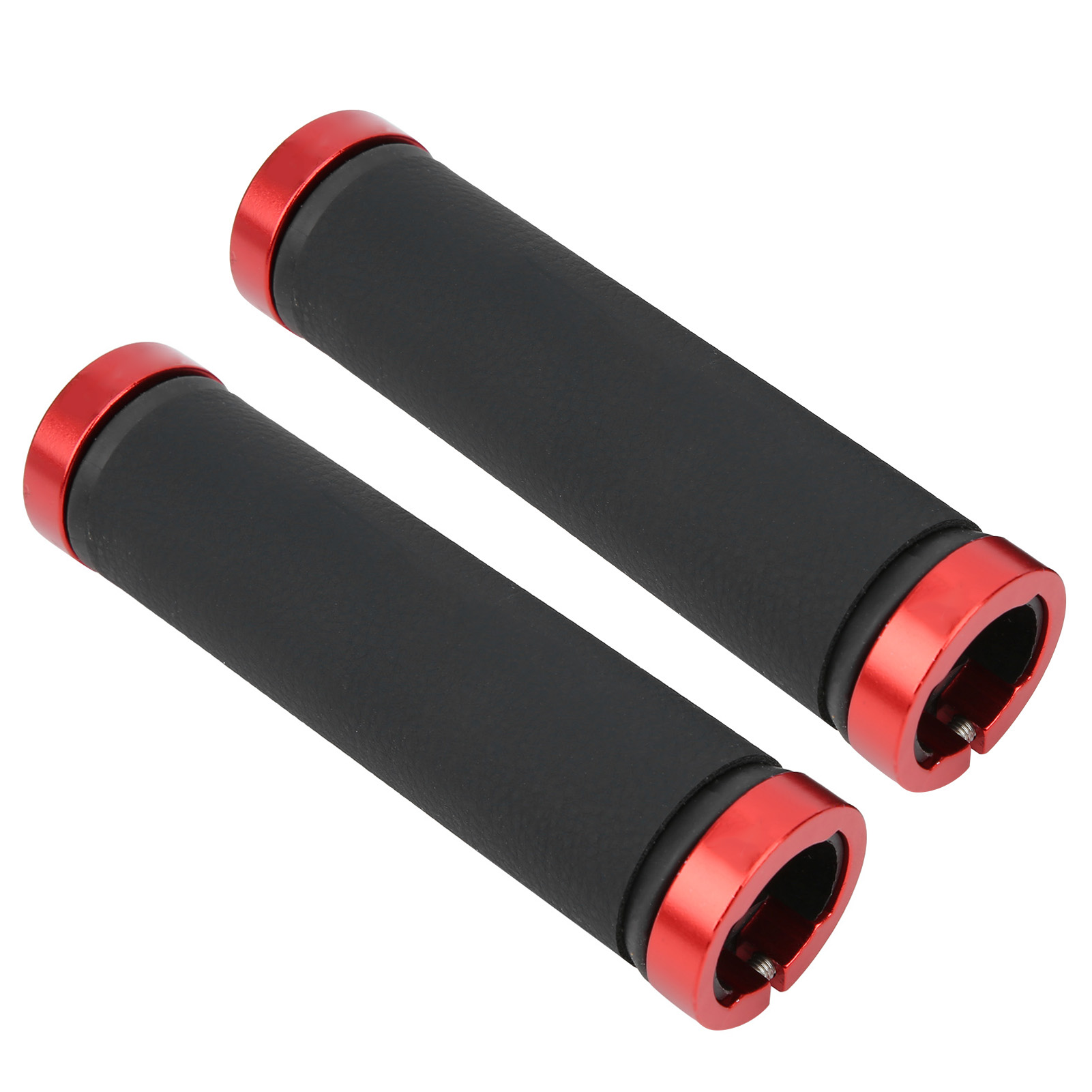 Gub-607 Mountainbike-lenkergriffe, Mikrofaserleder, Beidseitig Arretierbar, Schwarz Mit Rotem Ring