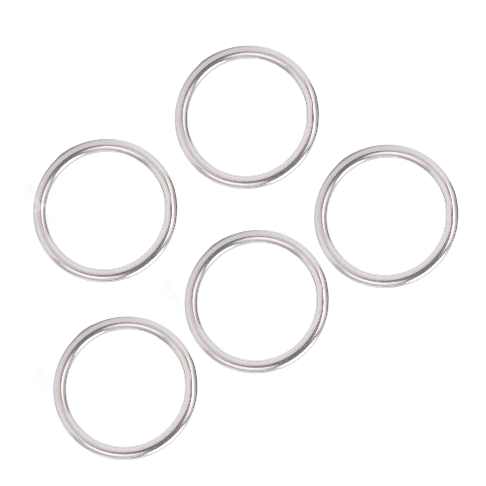Packung Mit 5 Runden O-ringen Aus Edelstahl 304, Nahtlos, Vielseitig, Für Schiffsausrüstung Und Yogaringe (4 X 35 Mm).