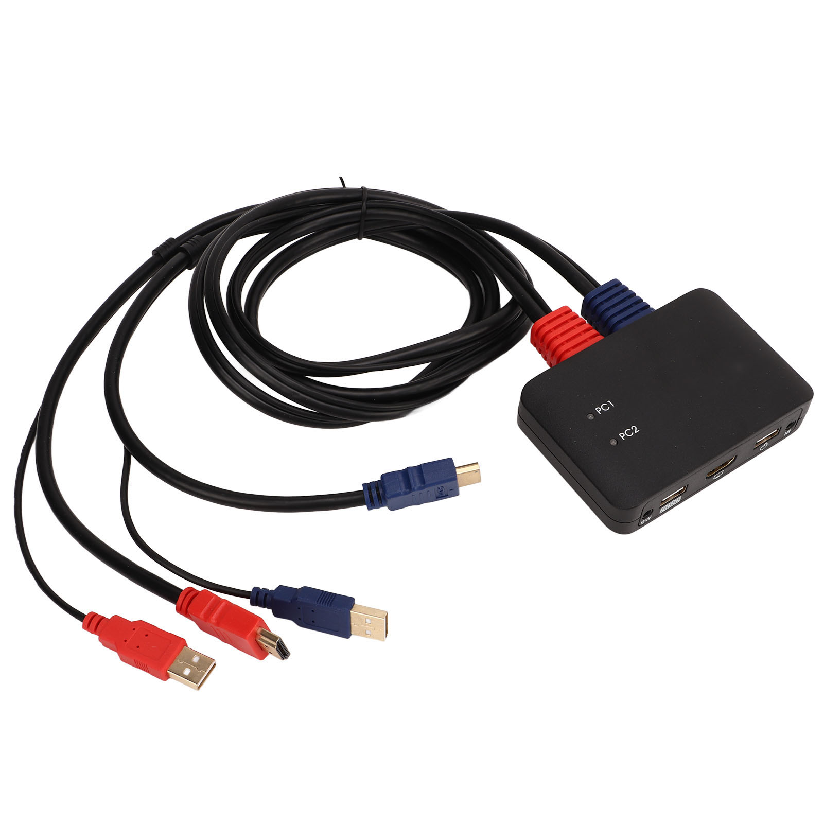 2-in/1-out Hd Kvm-multimedia-switch Mit Adapter Für Maus, Tastatur, Laptop, Drucker Und Projektor