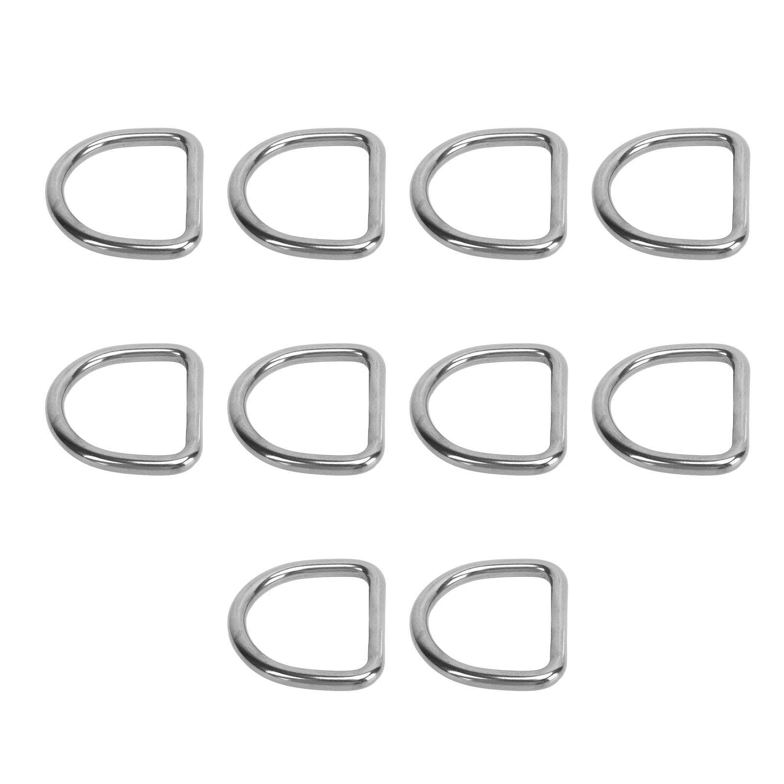 Set Mit 10 Geschweißten, Halbkreisförmigen D-ringen Aus Edelstahl 316 Für Surfbretter Und Kajaks. Durchmesser: 8 Mm (50 X 47 X 8 Mm).