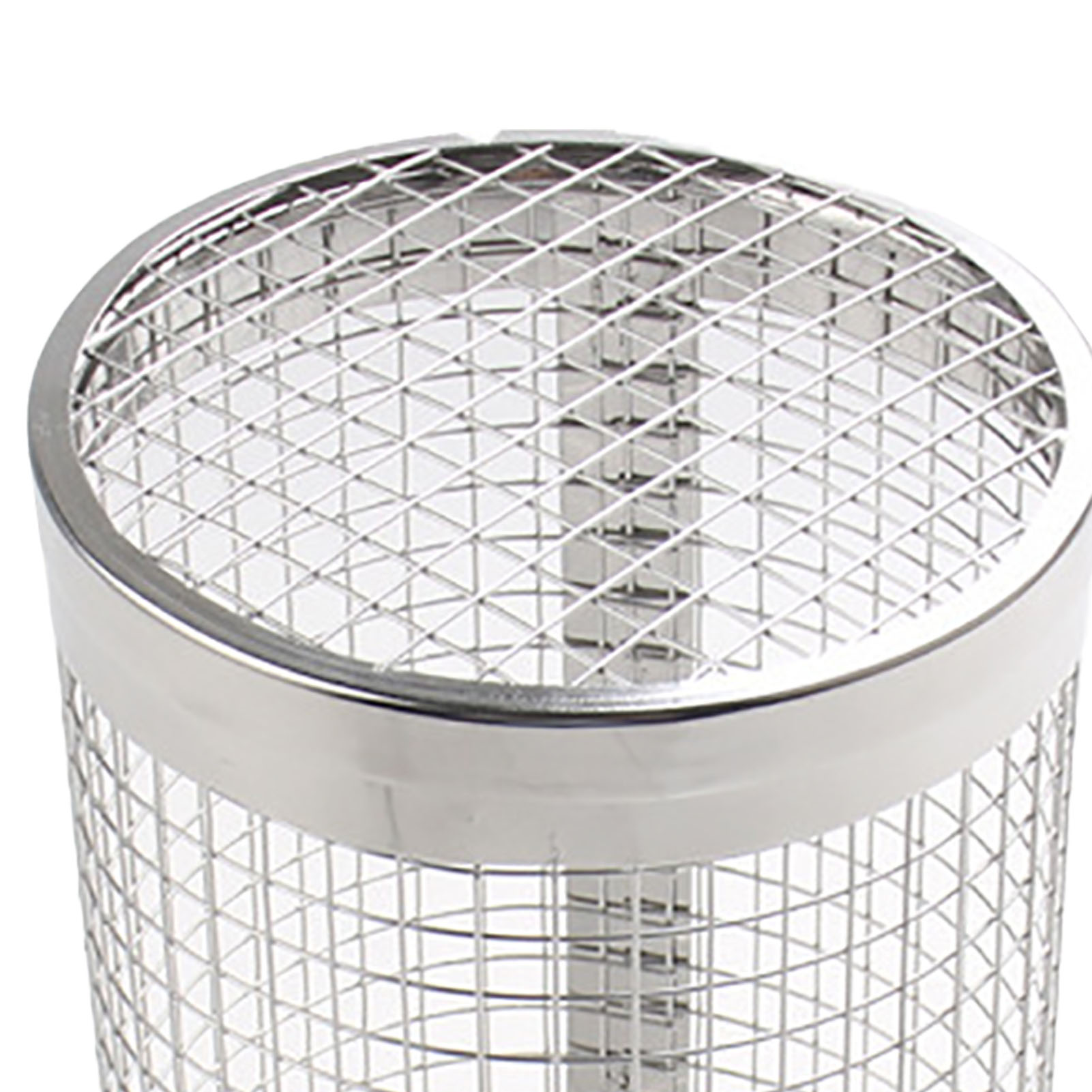 Runder Grillkorb Aus Edelstahl, Ideal Zum Grillen Von Fisch, Garnelen, Fleisch, Gemüse Und Pommes Frites Im Freien. Große Größe: 30,5 X 9,4 Cm.