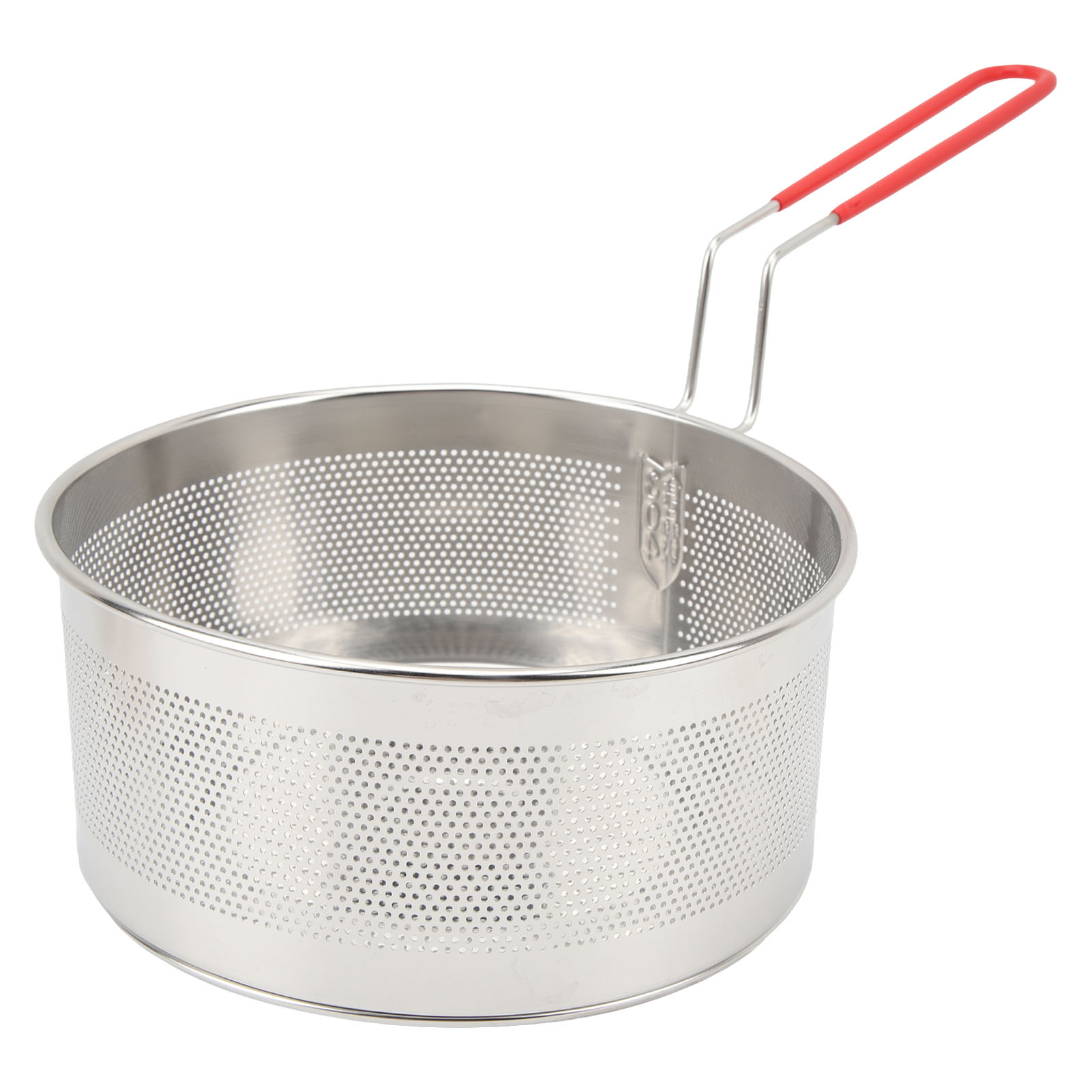 Runder Frittierkorb Aus Edelstahl 304 Mit Griff, Ideal Für Pommes Frites, Zwiebelringe, Hähnchen Und Pasta. Großes Modell Mit 19,8 Cm Durchmesser.