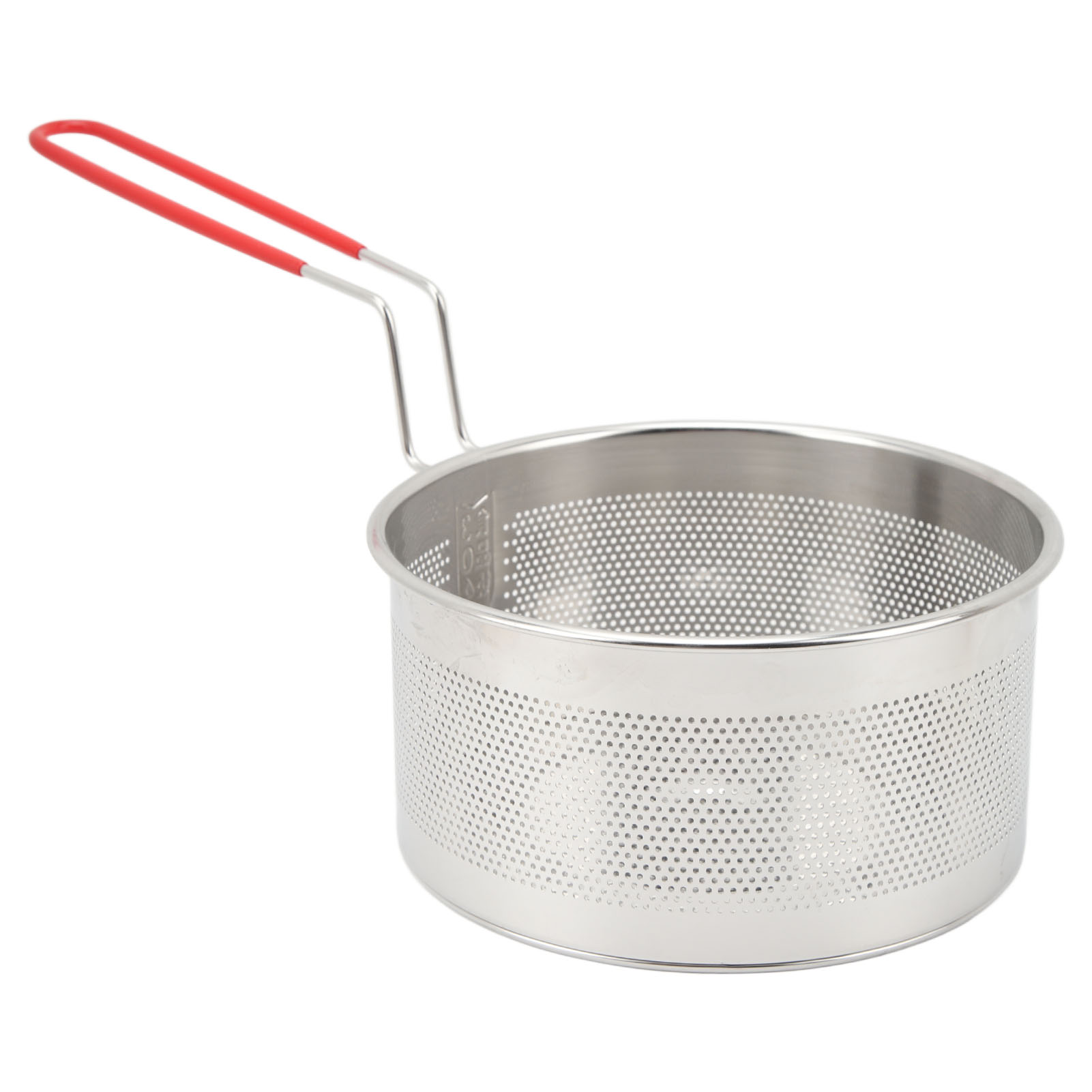 Runder Frittierkorb Aus Edelstahl 304 Mit Griff, Ideal Für Pommes Frites, Zwiebelringe, Hähnchen Und Pasta. Mittlere Größe: 18 Cm.