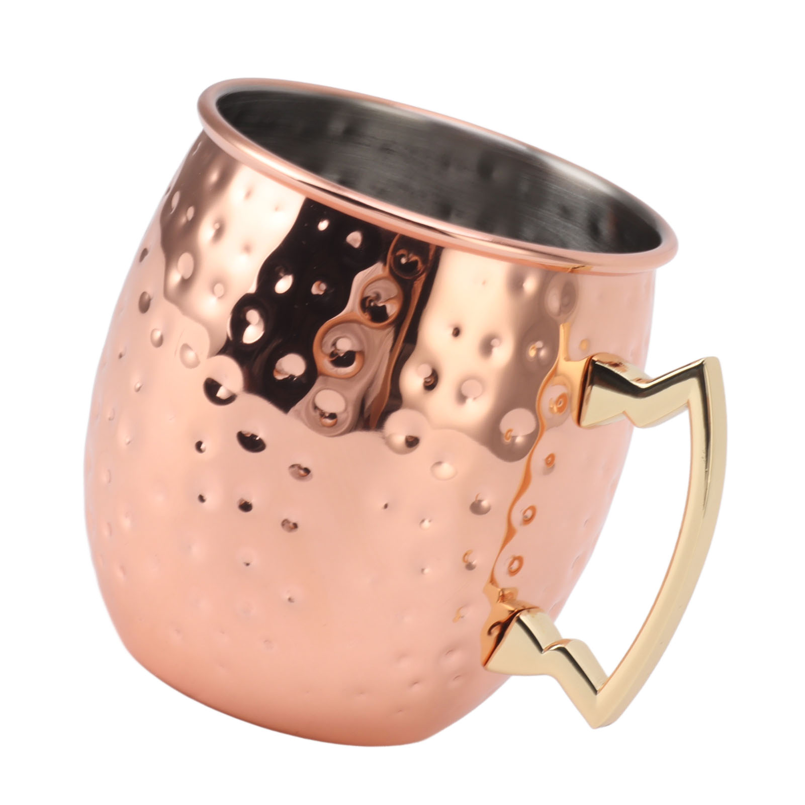 Moscow Mule Becher 600 Ml Aus Edelstahl, Ideal Für Bier Und Cocktails Zu Hause, Gesprenkelte Roségoldene Farbe.