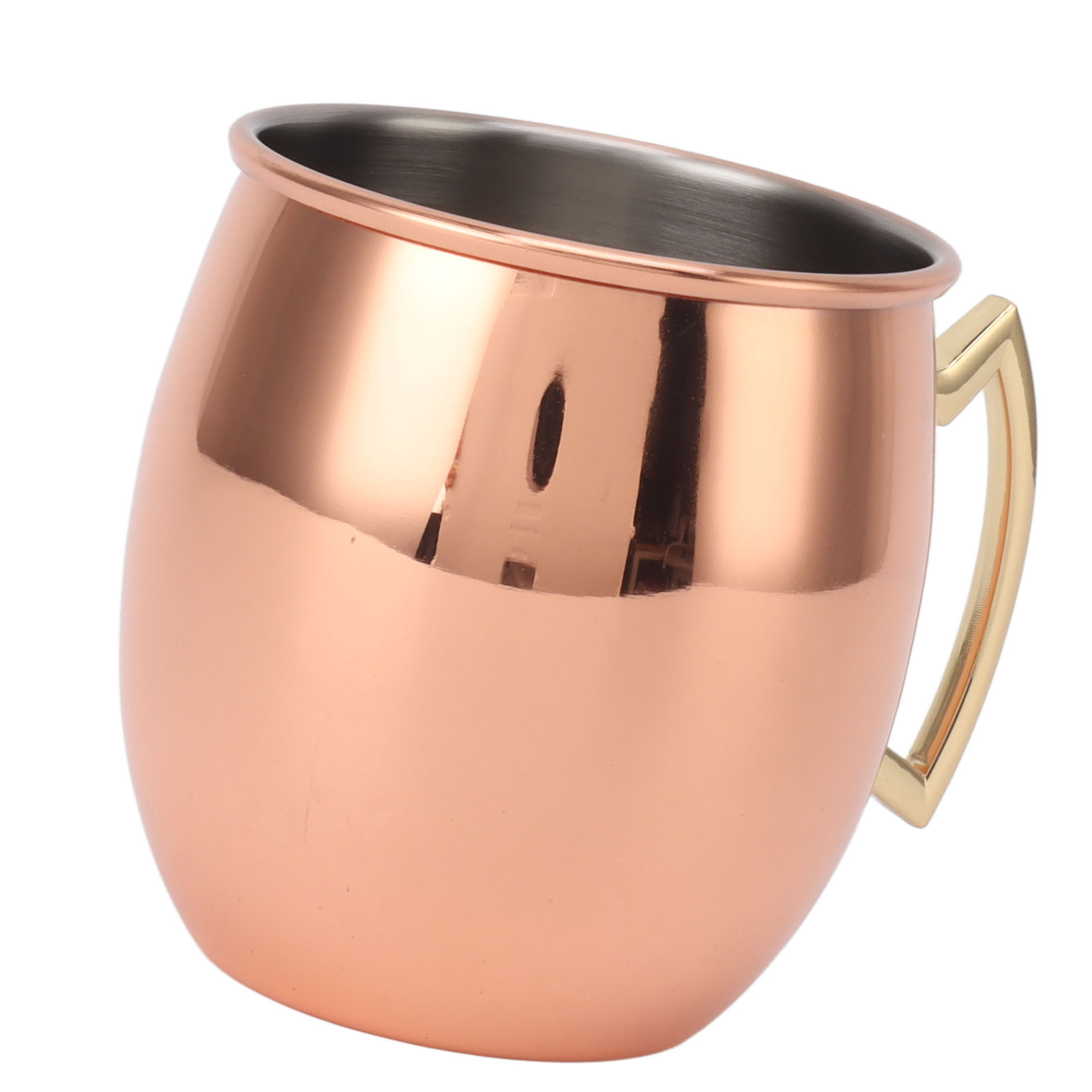 600 Ml Edelstahlbecher Im Moscow Mule-stil, Ideal Für Zuhause Oder Die Bar, Glatte Roségoldene Oberfläche.