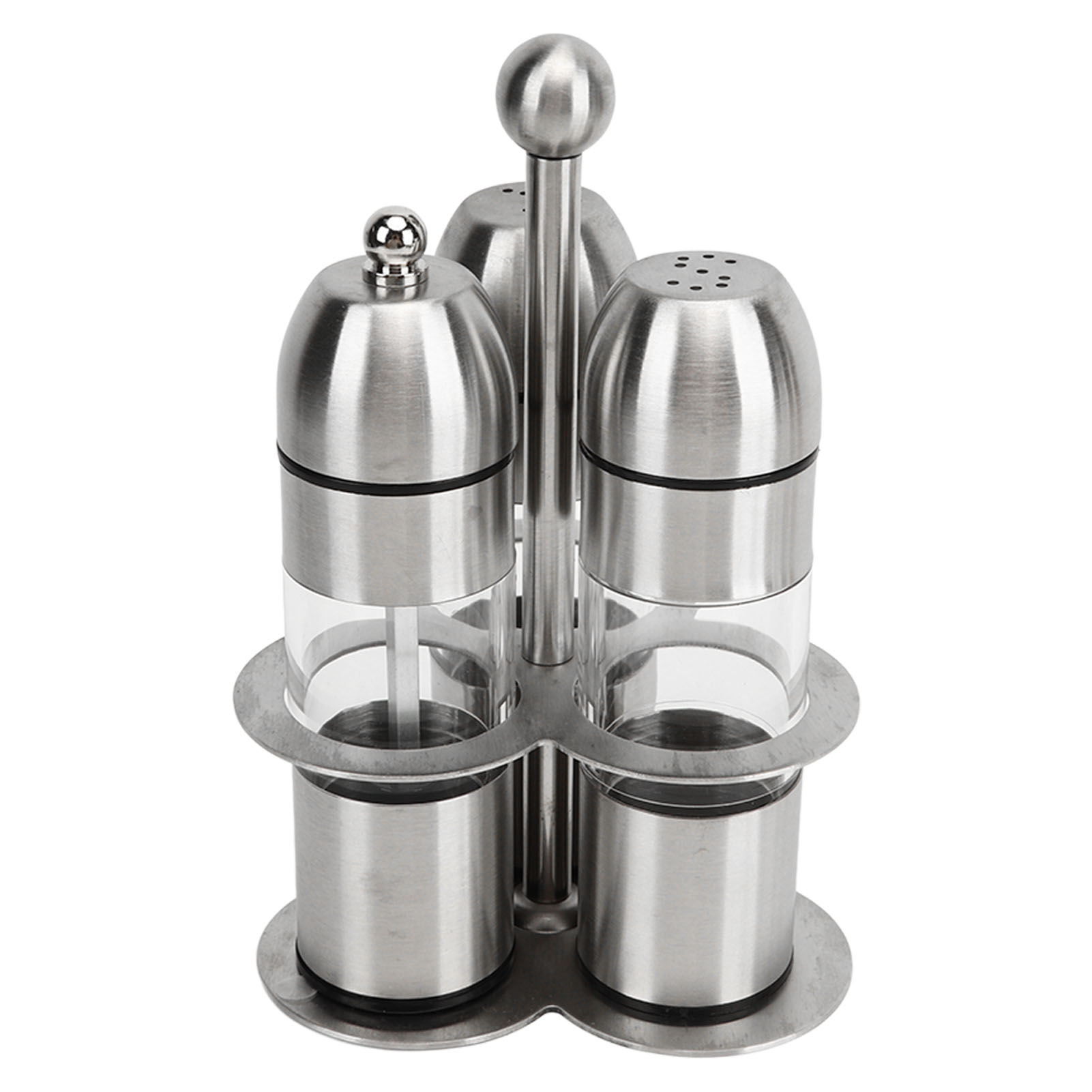 Mehrzweck-gewürzbehälter Aus Lebensmittelechtem, Wiederbefüllbarem Edelstahl Für Salz Und Pfeffer, Set Mit 2 Gewürzbehältern Und 1 Gewürzmühle