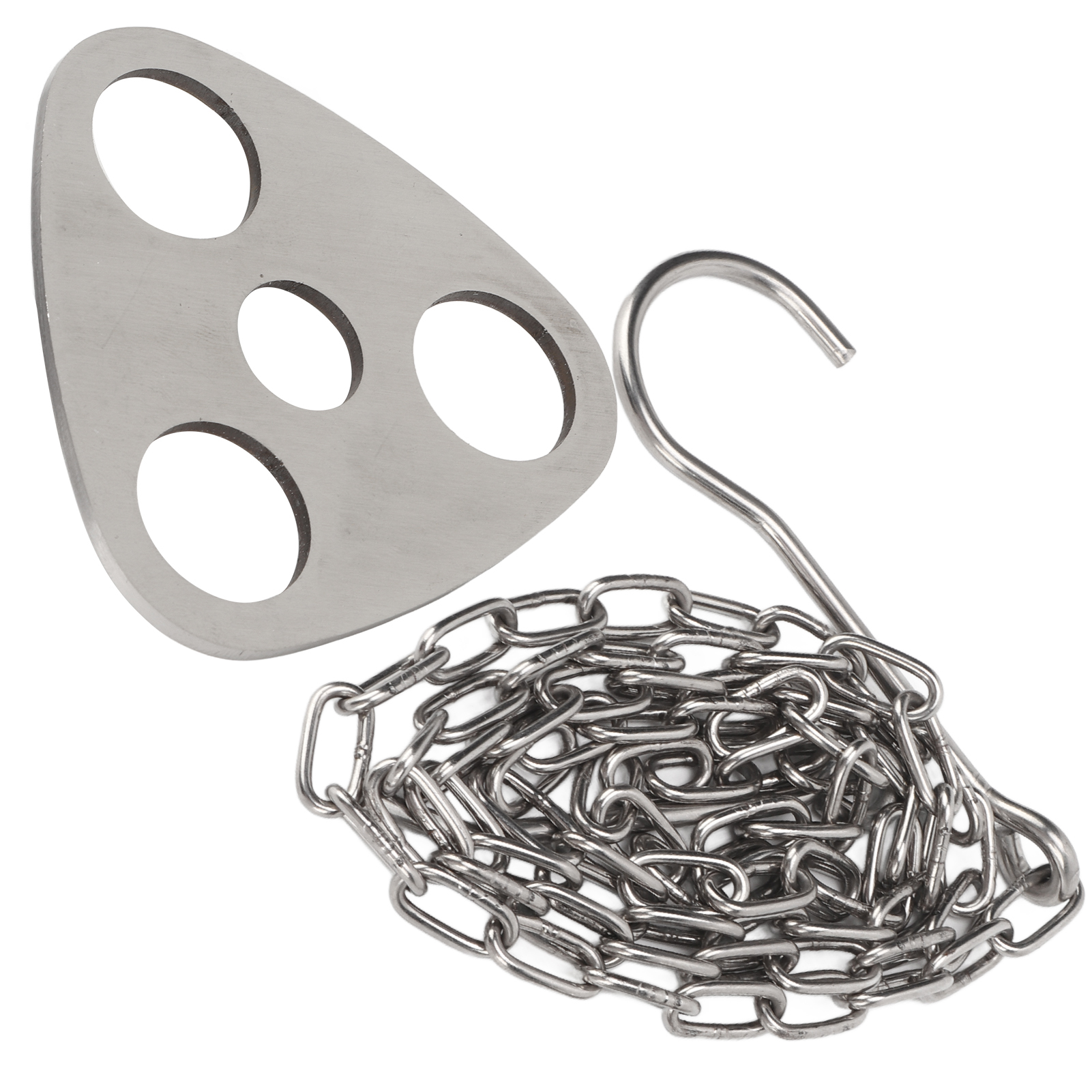 Tragbarer Dreieckiger Hänge-topfständer Für Den Außenbereich, Aus Edelstahl, Mit Multifunktionalem Picknickring.