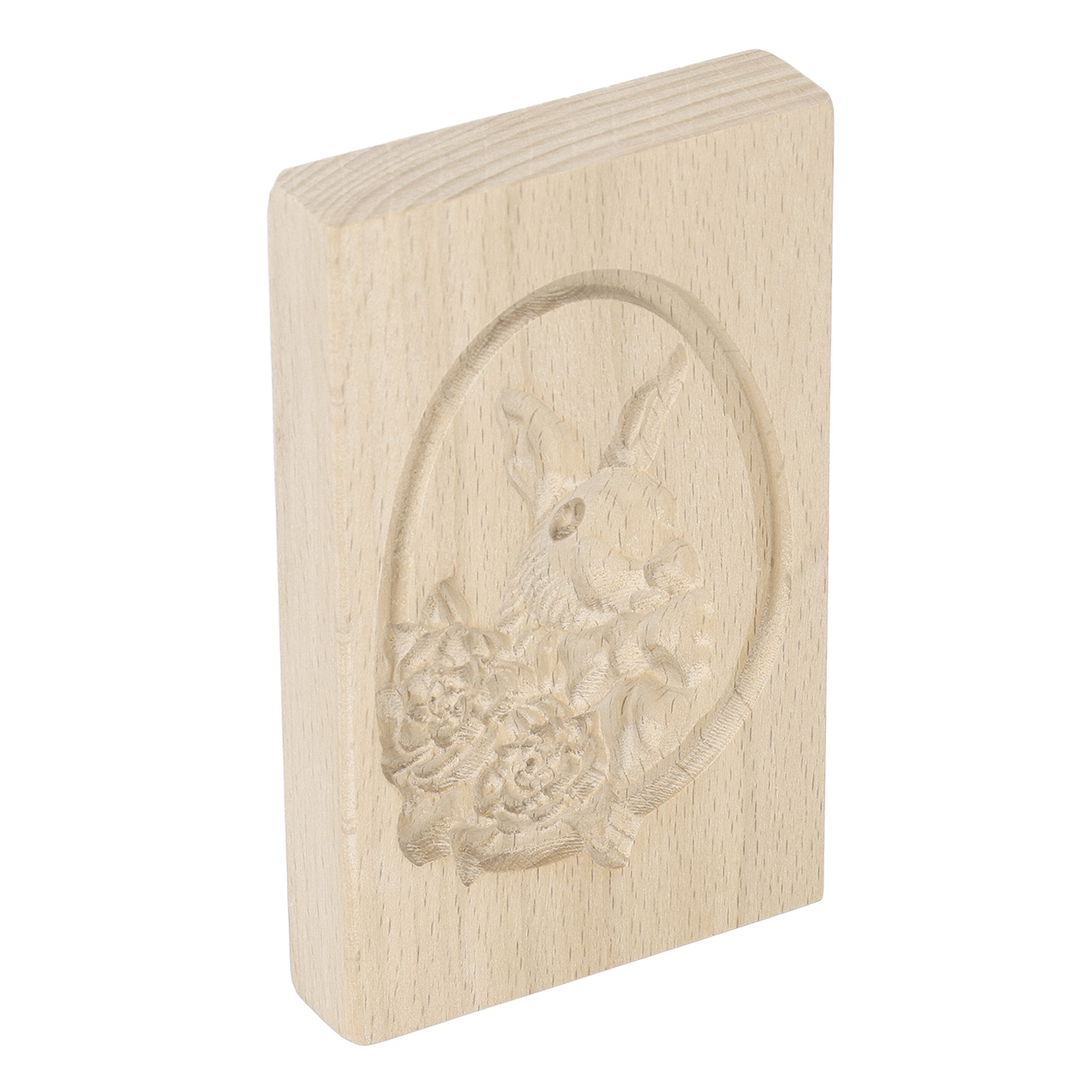 Leicht Zu Lösende Holz-keksform, Wiederverwendbar Und Abwaschbar, Hasen- Und Blumenmotiv, Ideal Zum Backen Von Selbstgemachten Keksen.