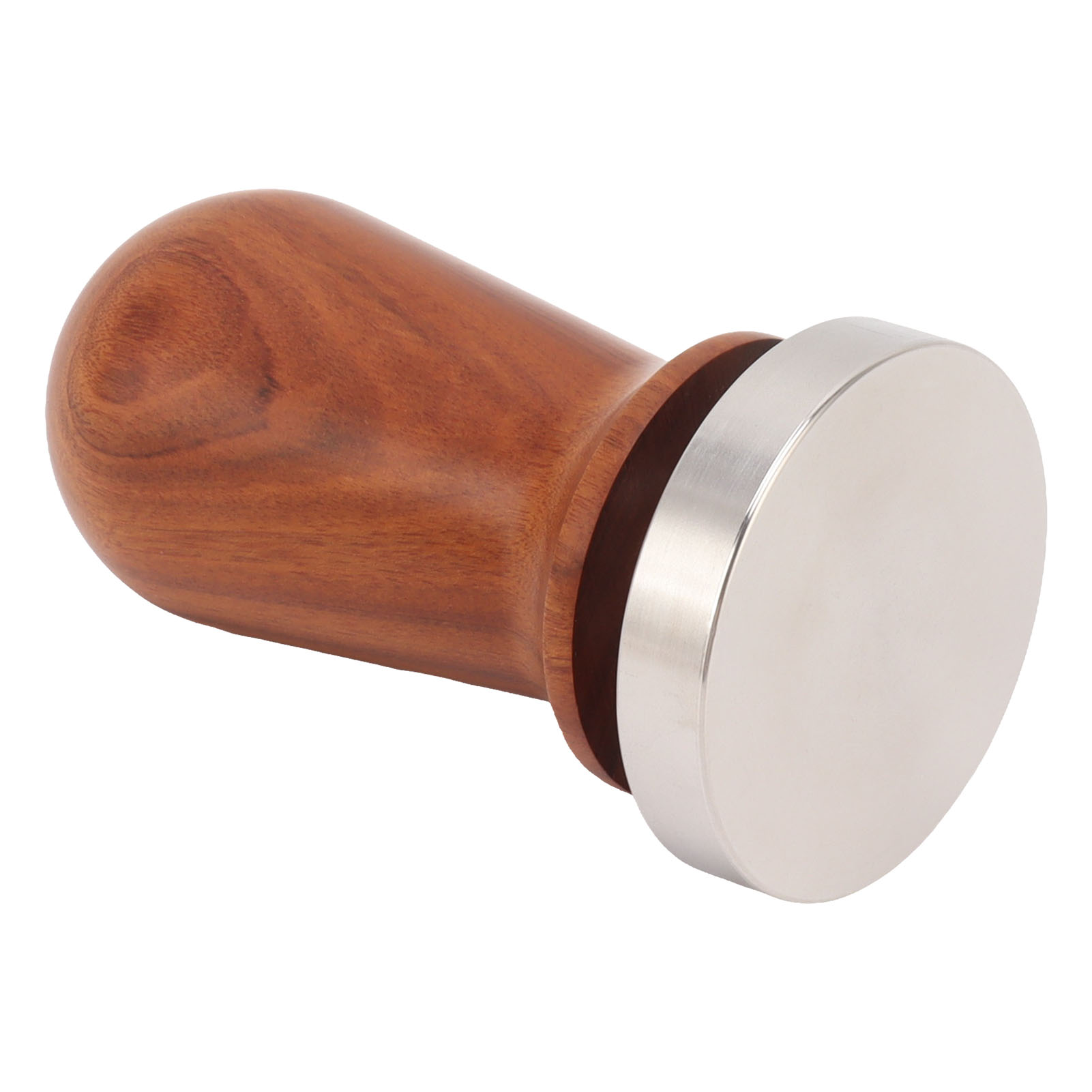 Kaffeetamper Aus Edelstahl Mit Flachem Boden Und Holzgriff, Kaffeepulverpresse, 53 Mm/2,1 Zoll Tamperwerkzeug