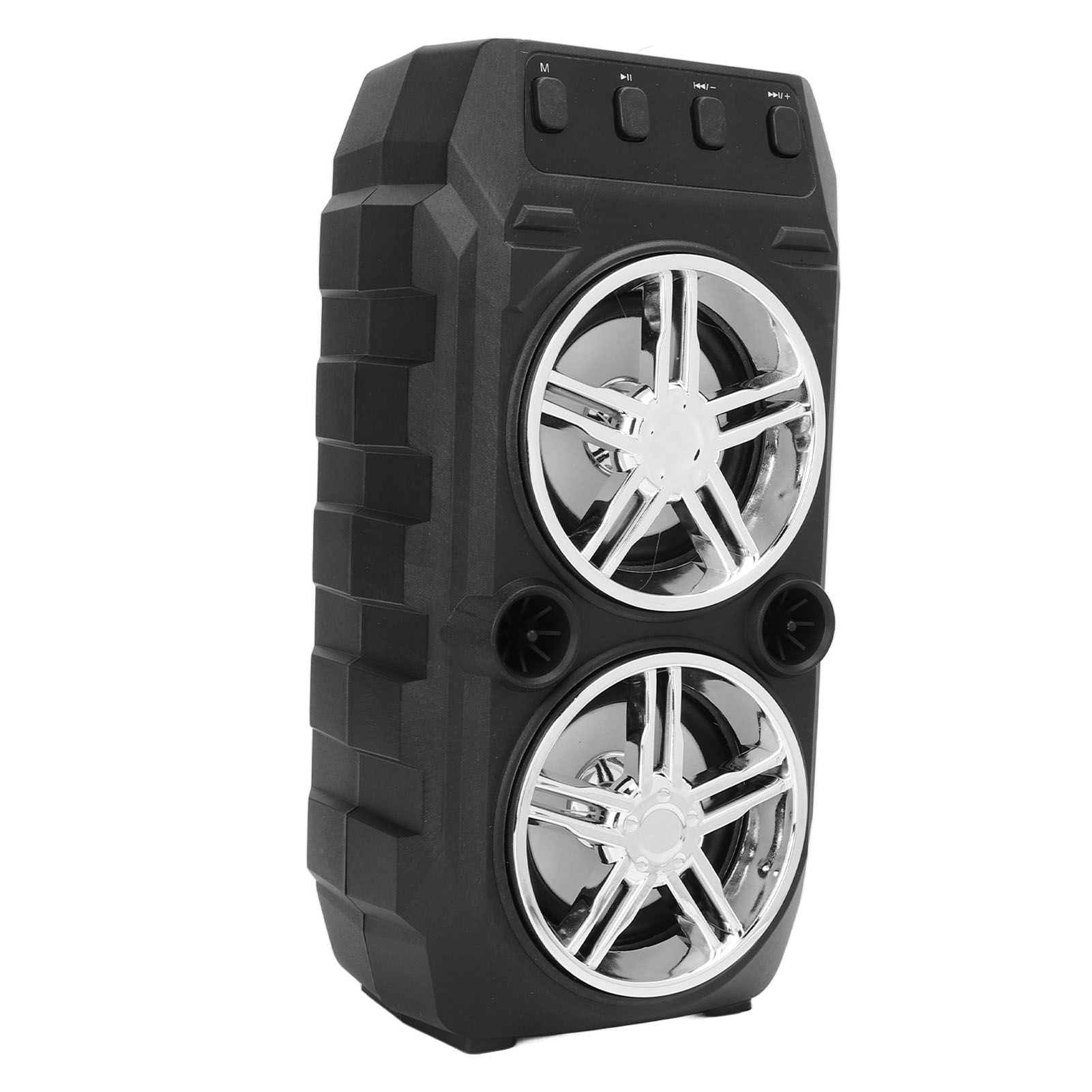 Tragbarer Und Leistungsstarker Bluetooth-campinglautsprecher Mit Zwei Subwoofern, Kompatibel Mit Usb-sticks Und Speicherkarten, Silbergrau.