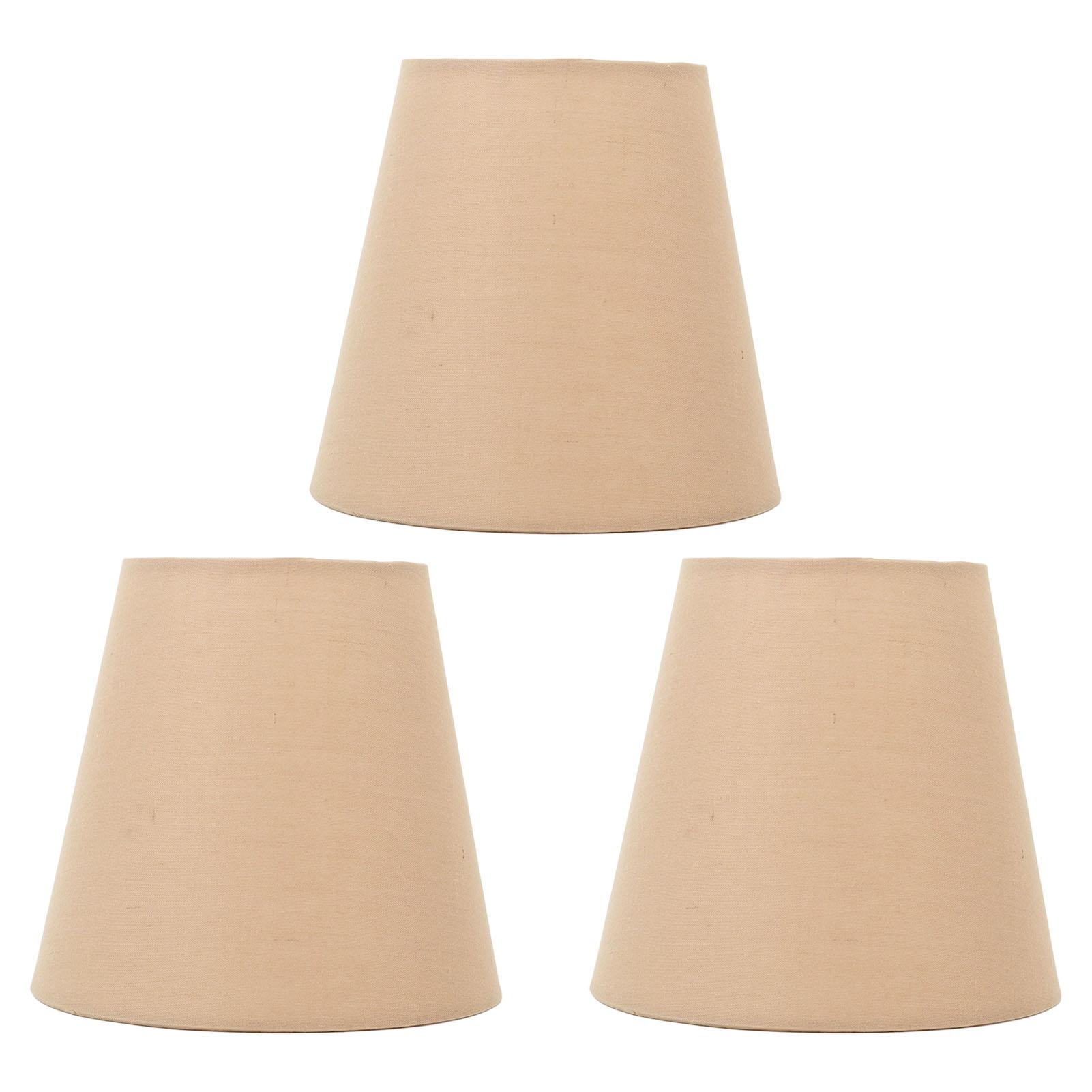 Set Aus 3 Innovativen E14-stofflampenschirmen, Interventionstyp, Moderner Stil, Mit Staubschutzhülle Für Nachttischlampen, Farbe Khaki.