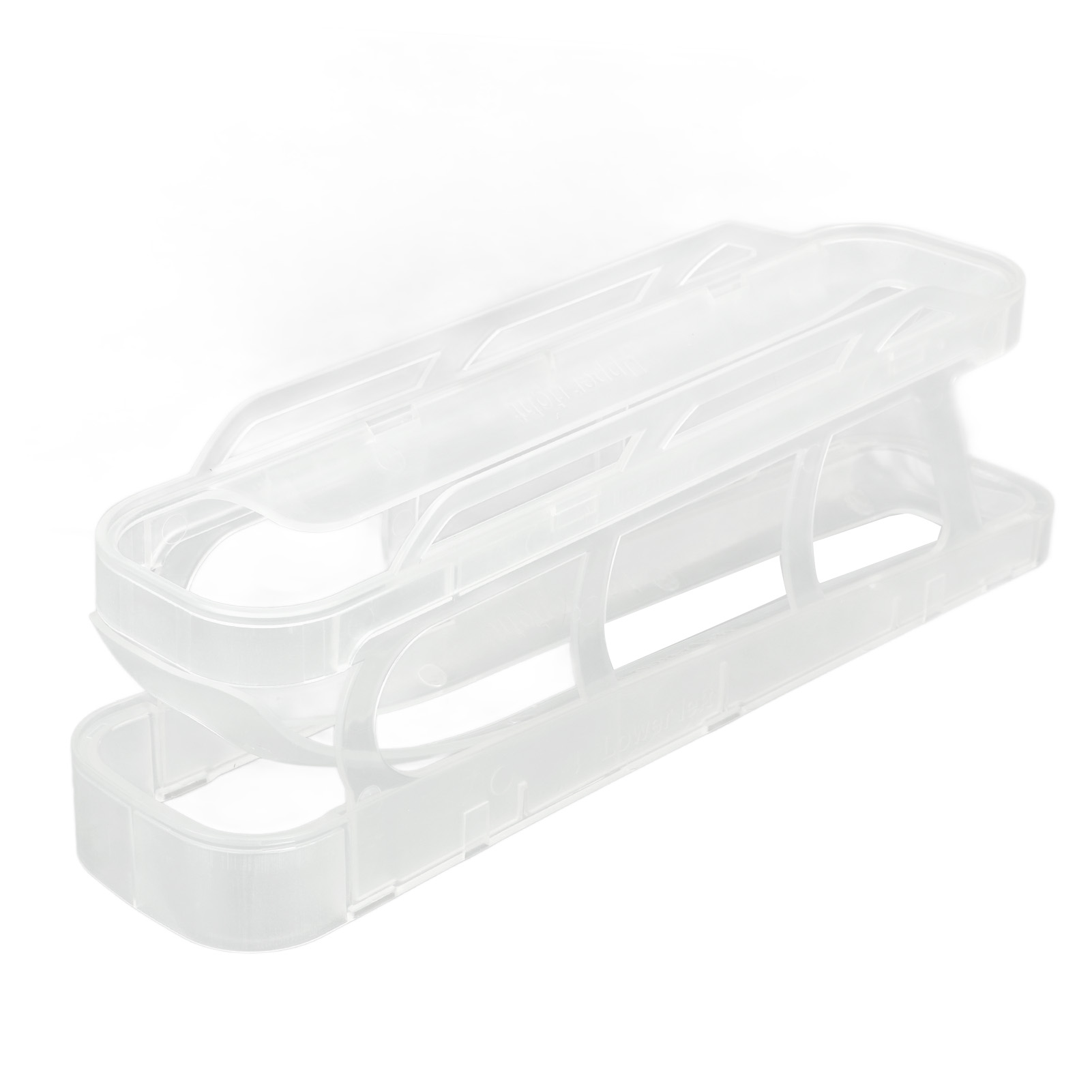 2-stöckiger Eierhalter, Platzsparend, Automatisch Einziehbar, Für Kühlschrank Und Arbeitsplatte, Transparent