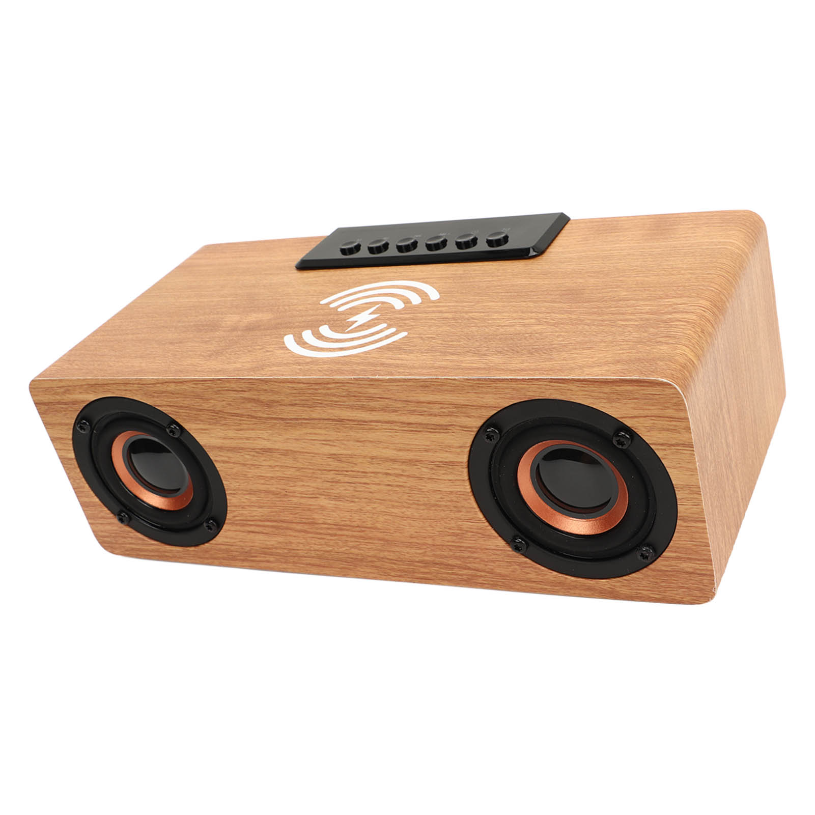 Wecker Aus Holz Mit Bluetooth-lautsprecher, Fm-radio Und Kabellosem Handy-ladegerät, Ideal Fürs Schlafzimmer Oder Den Nachttisch.