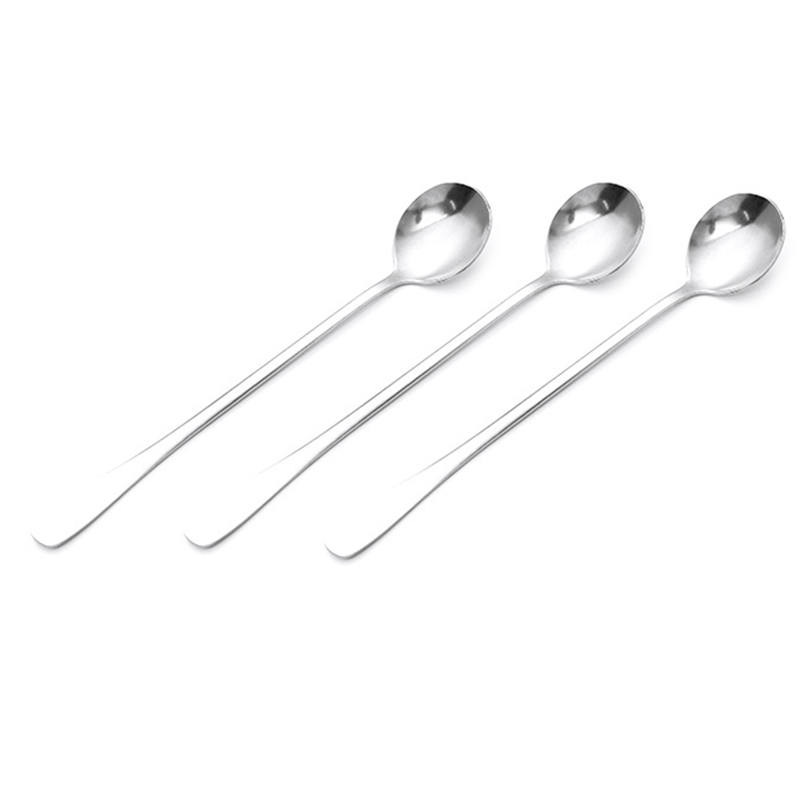 Langstieliger Edelstahllöffel (1 Stück) Für Kaffee, Eistee Und Eiscreme, Ideal Für Bars, Hauspartys Oder Andere Anlässe. Runder Kopf.