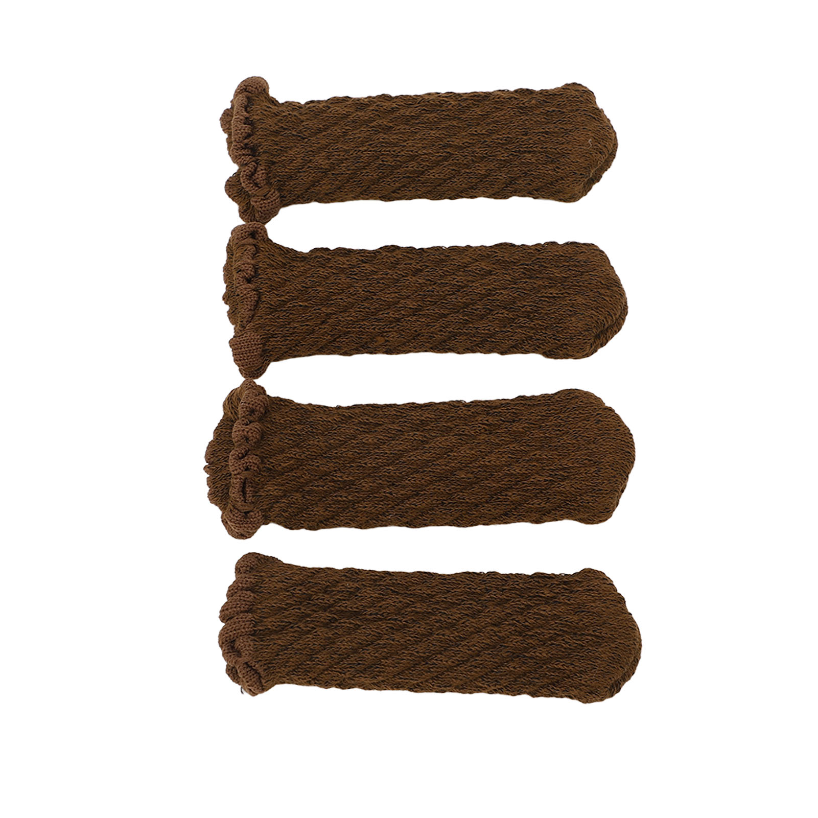 Set Mit 20 Dicken, Gestrickten Tischbeinschonern, Schutzhüllen Für Holzmöbelbeine, Elegante Schokoladenfarbe