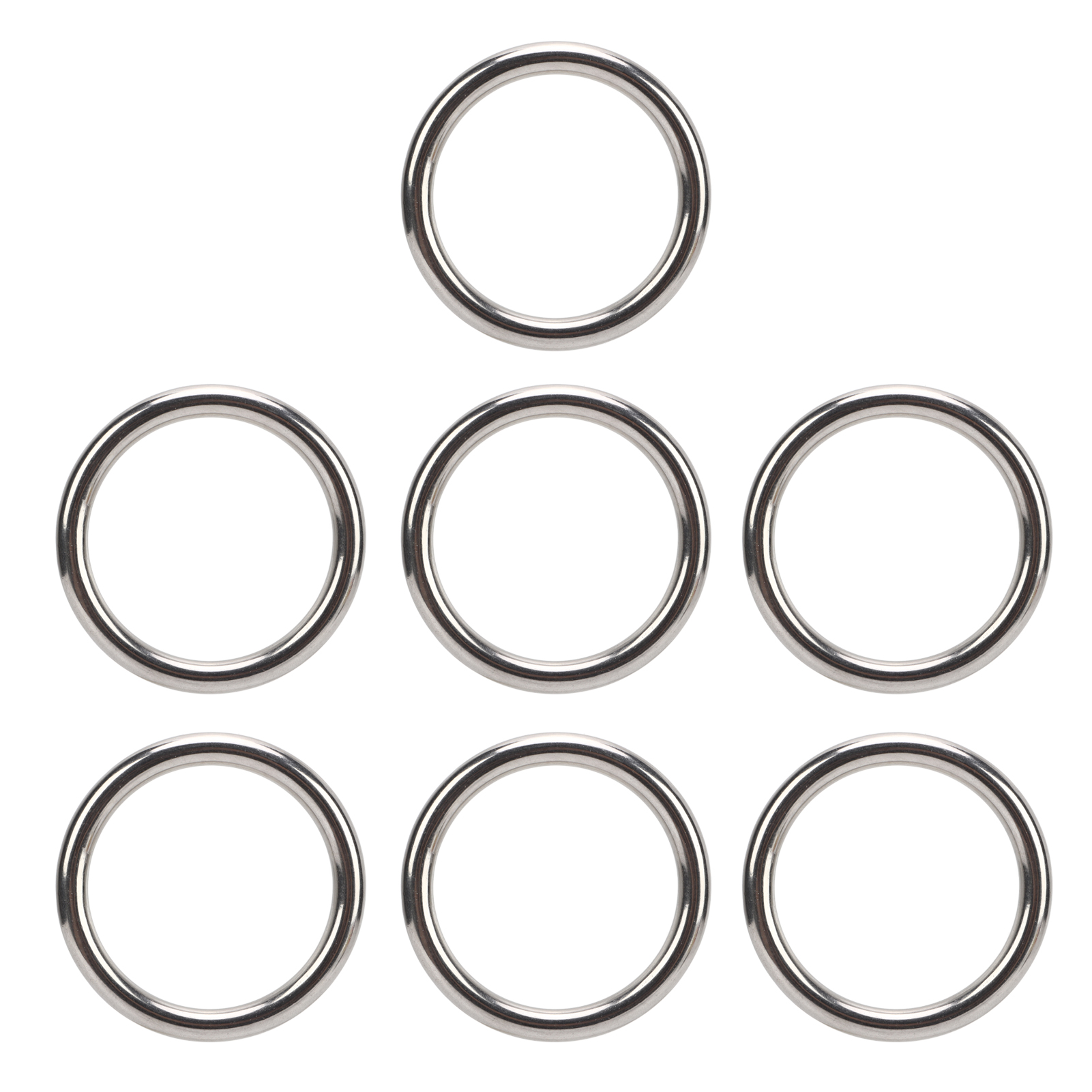 7 O-ringe Aus Edelstahl 304, Wasserdicht Und Rostfrei, Nahtlos Geschweißte Runde O-ringe, Geeignet Für Fitnessringe Und Yogaringe, Größe 7x50 Mm.