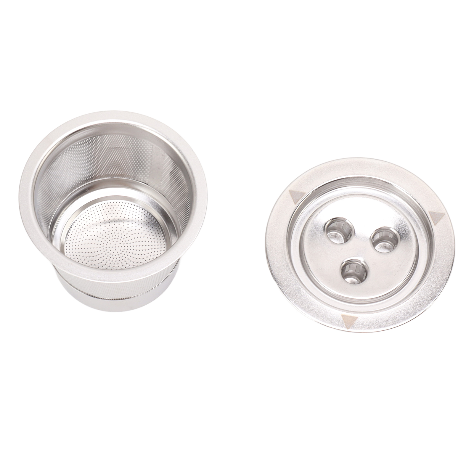 Wiederverwendbarer Und Nachfüllbarer 3-loch-kaffeefilter Aus Edelstahl Für Kapseln.