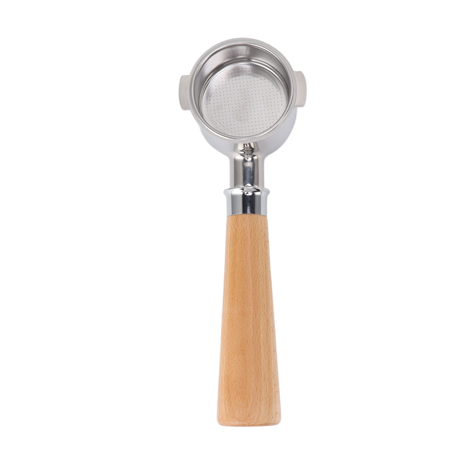 51-mm-zweiohr-filterhalter, Bodenlos, Für Kaffeemaschinen, Kompatibel Mit Der Kaffeemaschine Ec0310, Modell A2, Buche, Naturfarbe