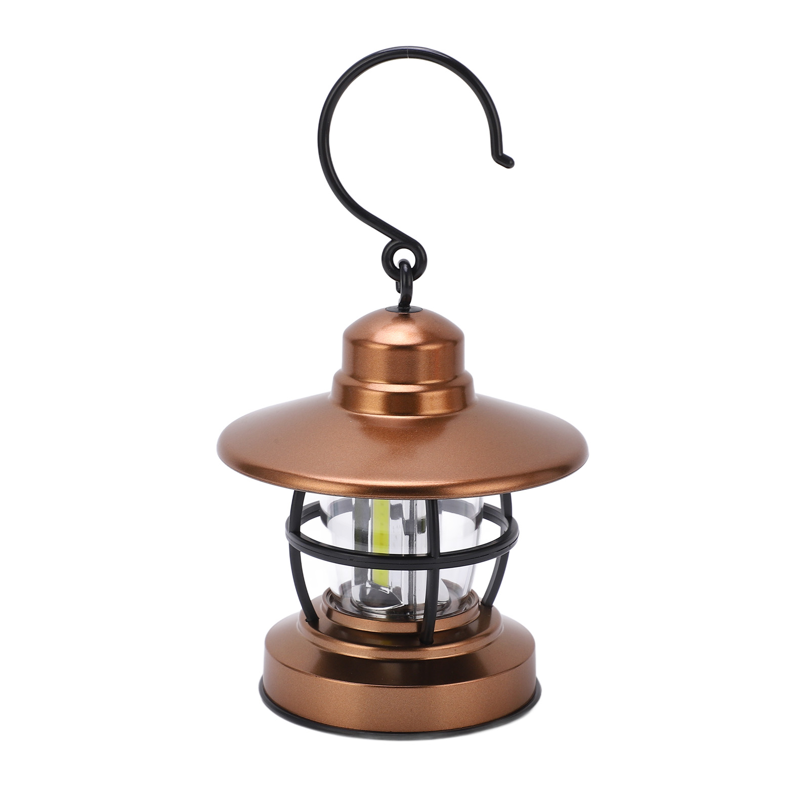 Vintage-hängelaterne Fürs Camping Mit Haken Und Ein-knopf-schalter, Betrieben Mit 3 Cob-batterien.