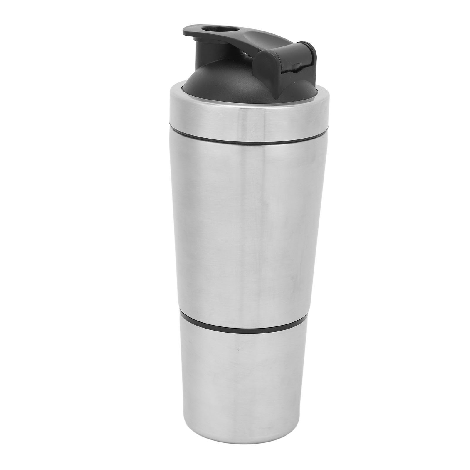 Tragbarer Protein-shaker Aus Edelstahl Mit Zwei Kammern Und Integrierter Waage, Ideal Für Sportler Und Teenager.