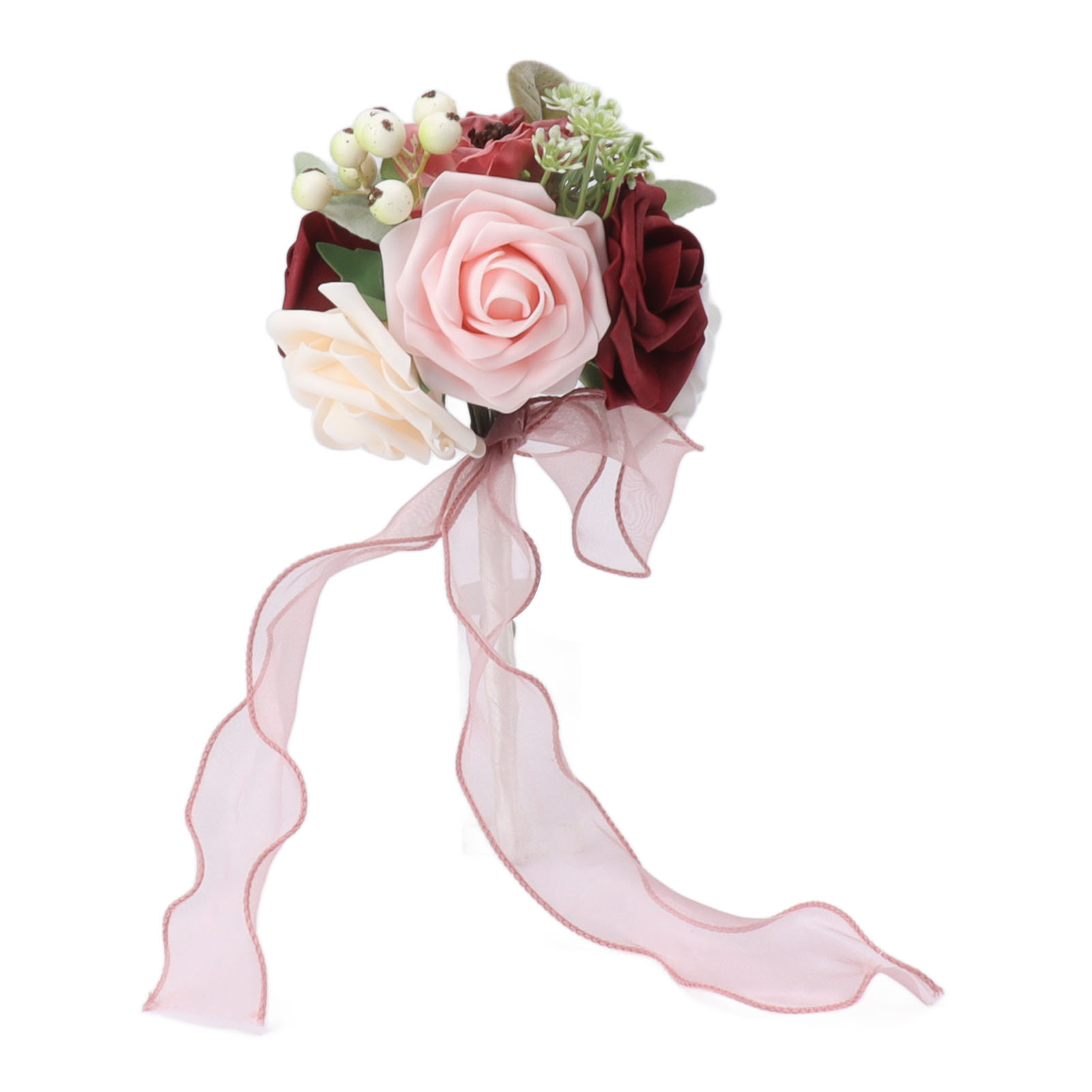 Ein Lebendiger, Floraler Brautstrauß, Romantisch, Handgefertigt, Elegant, Ideal Für Partys, Büros, Boutiquen, Gärten, Im Brautjungfernstil, 25 X 14 Cm, Typ C
