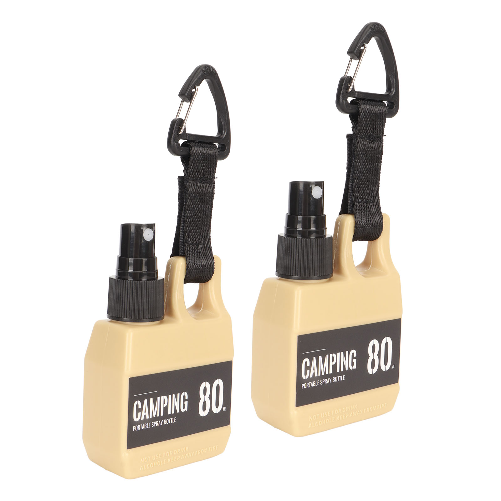 80 Ml (2,7 Oz) Packung, Kleine Pumpsprühflasche, Feiner Nebel, Reisegröße, Mit Schlaufe, Khaki