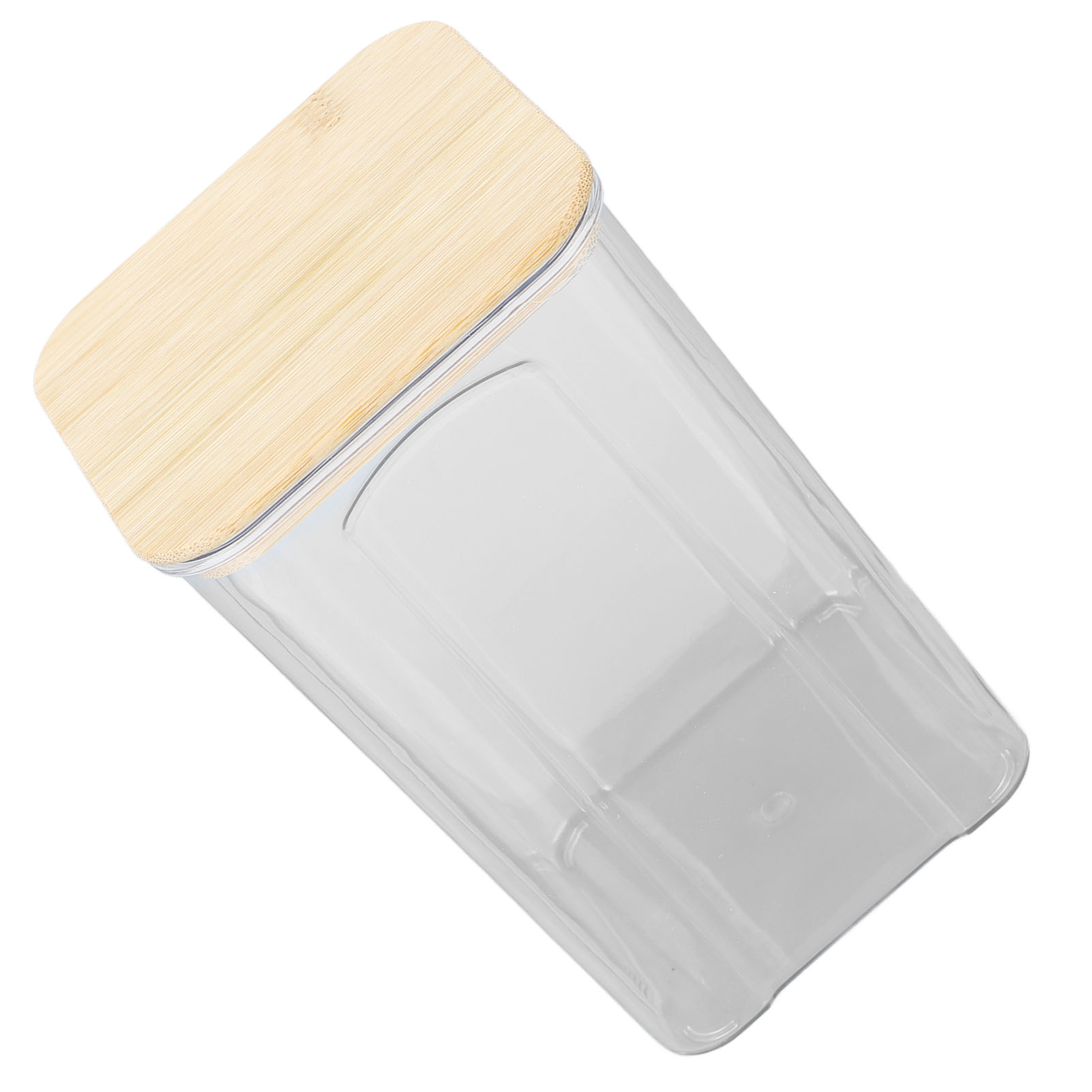 Luftdichter, Transparenter Aufbewahrungsbehälter Mit Bambusdeckel Für Nudeln, Mehl, Getreide, Reis, Tee, Kaffee, Bohnen, 1400 Ml, 10,7 X 17 Cm / 4,2 X 6,7 Zoll