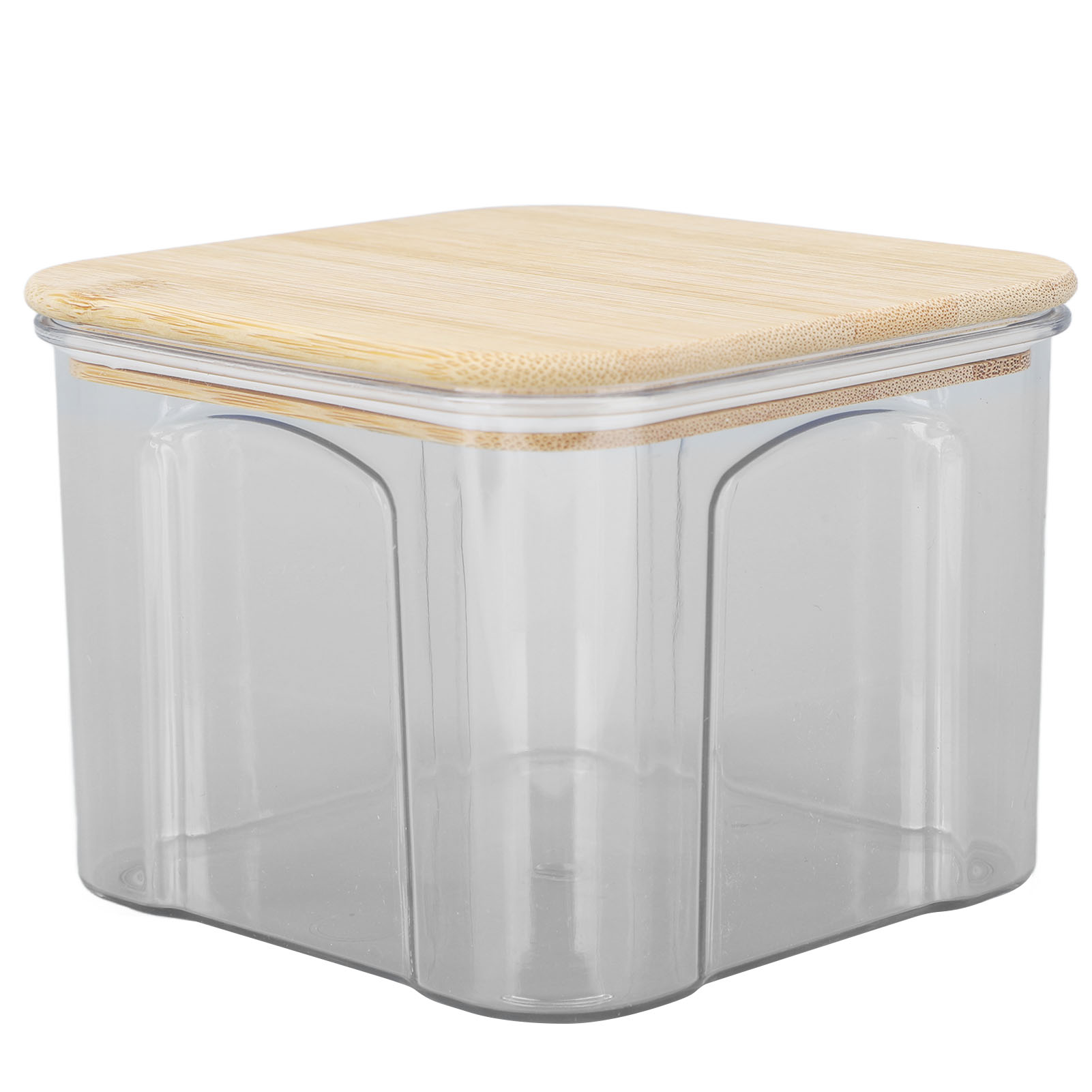 Luftdichter, Transparenter Aufbewahrungsbehälter Mit Bambusdeckel Für Nudeln, Mehl, Getreide, Reis, Tee, Kaffee, Bohnen, 650 Ml, 10,7 X 8,2 Cm / 4,2 X 3,2 Zoll