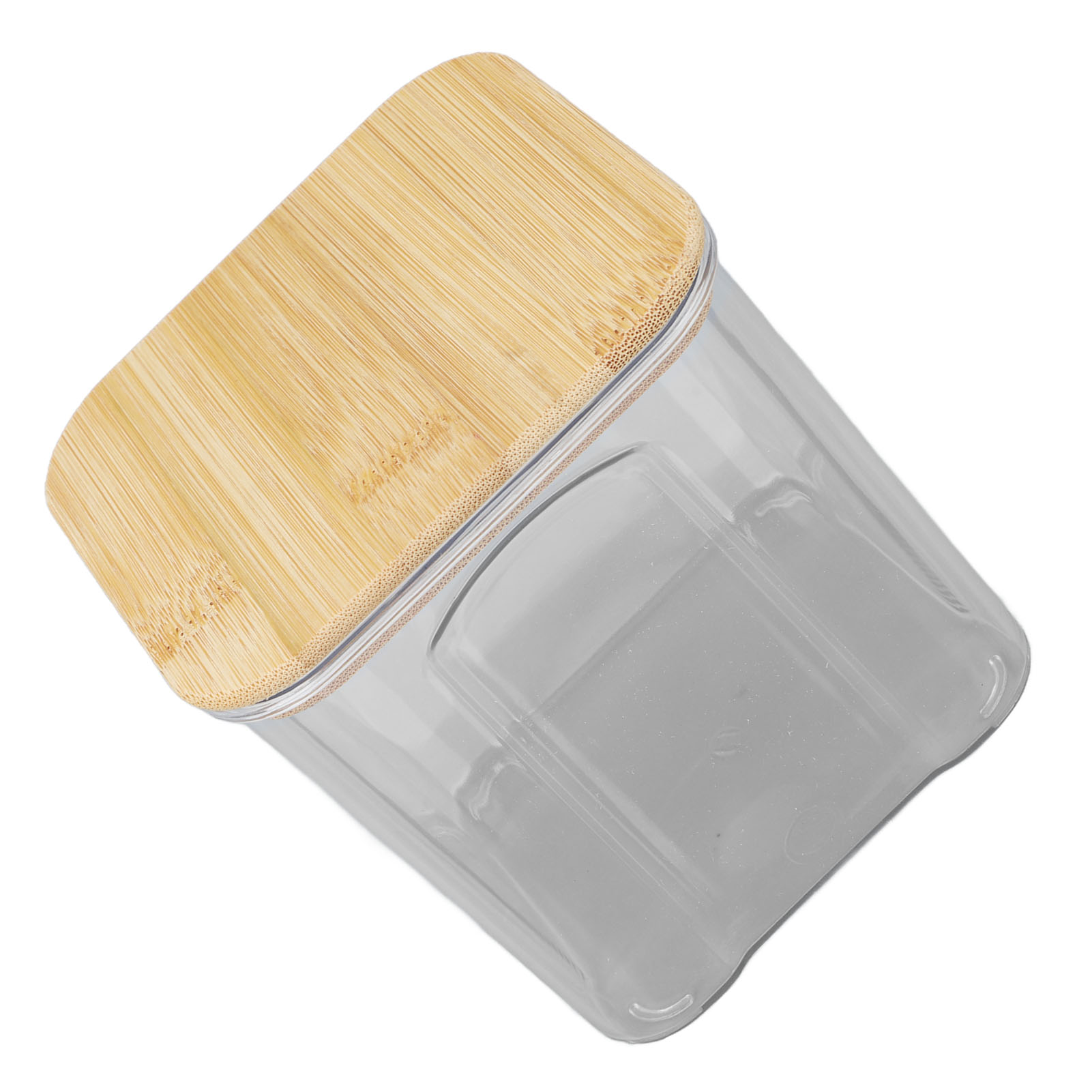 Luftdichter, Transparenter Aufbewahrungsbehälter Mit Bambusdeckel Für Nudeln, Mehl, Getreide, Reis, Tee, Kaffee, Bohnen, 900 Ml, 10,7 X 11 Cm / 4,2 X 4,3 Zoll