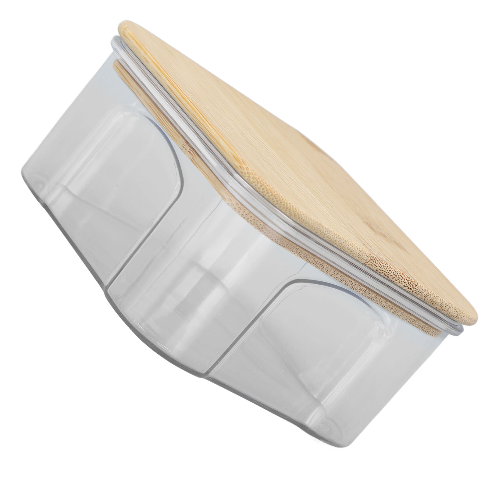 Luftdichter, Transparenter Aufbewahrungsbehälter Mit Bambusdeckel Für Nudeln, Mehl, Getreide, Reis, Tee, Kaffee, Bohnen, 450 Ml, 10,7 X 5,7 Cm / 4,2 X 2,2 Zoll