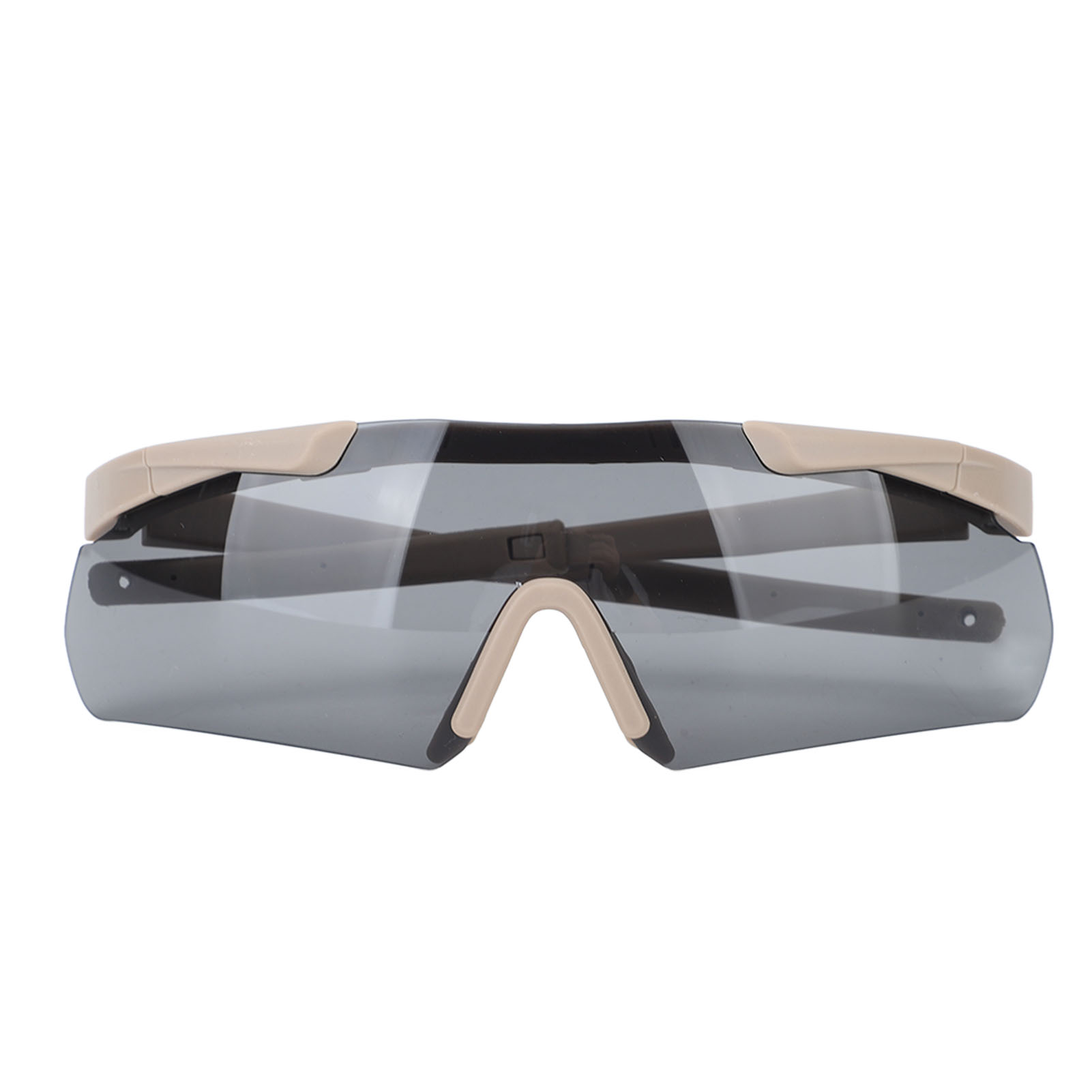 Winddichte Unisex-outdoor-sportbrille, Austauschbare Gläser, Inklusive Hartschalenetui, Farbe Khaki.