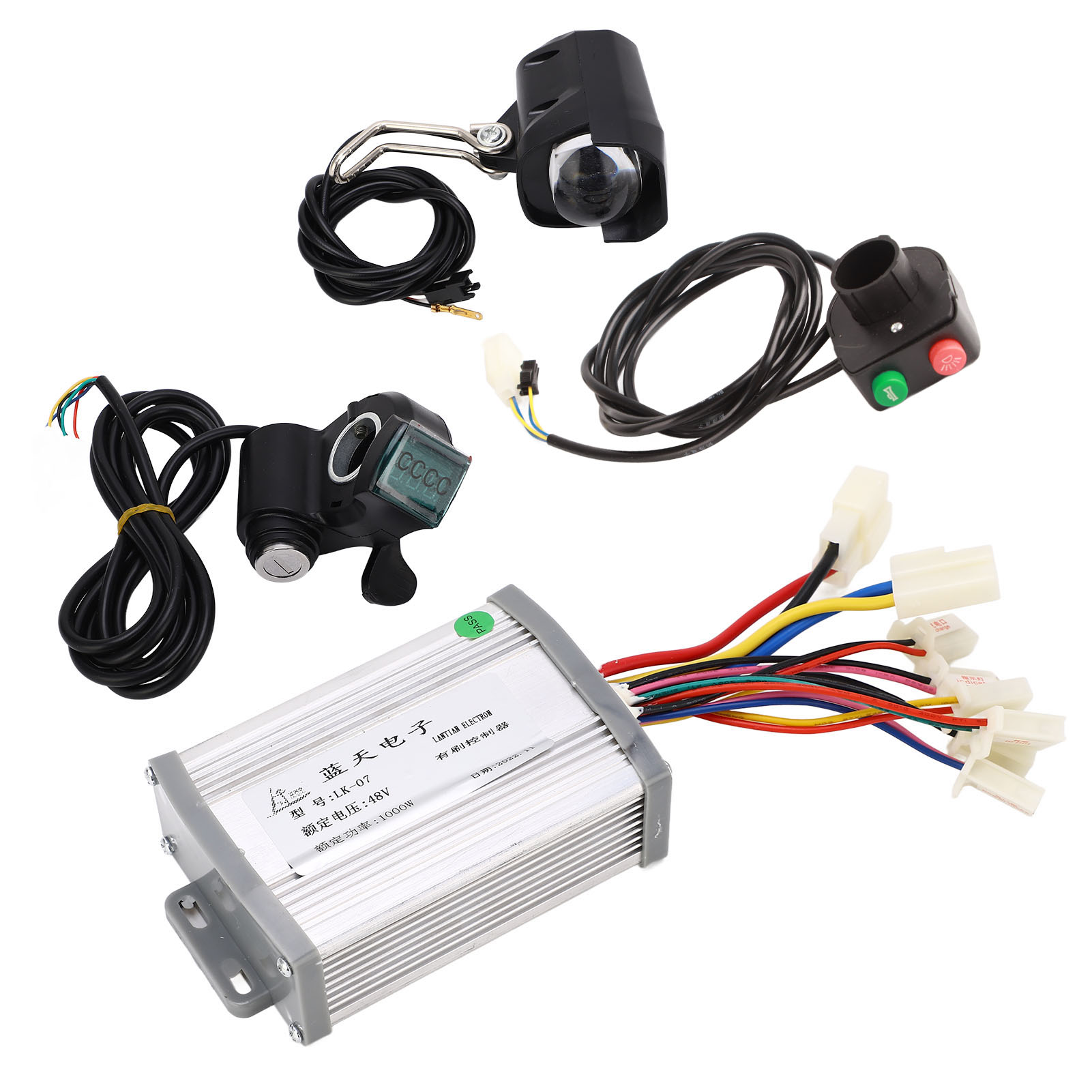 48v 1000w Elektrofahrrad-umbausatz, Inklusive Bürstenregler, Daumengasgriff Und Scheinwerferschalter-kit.