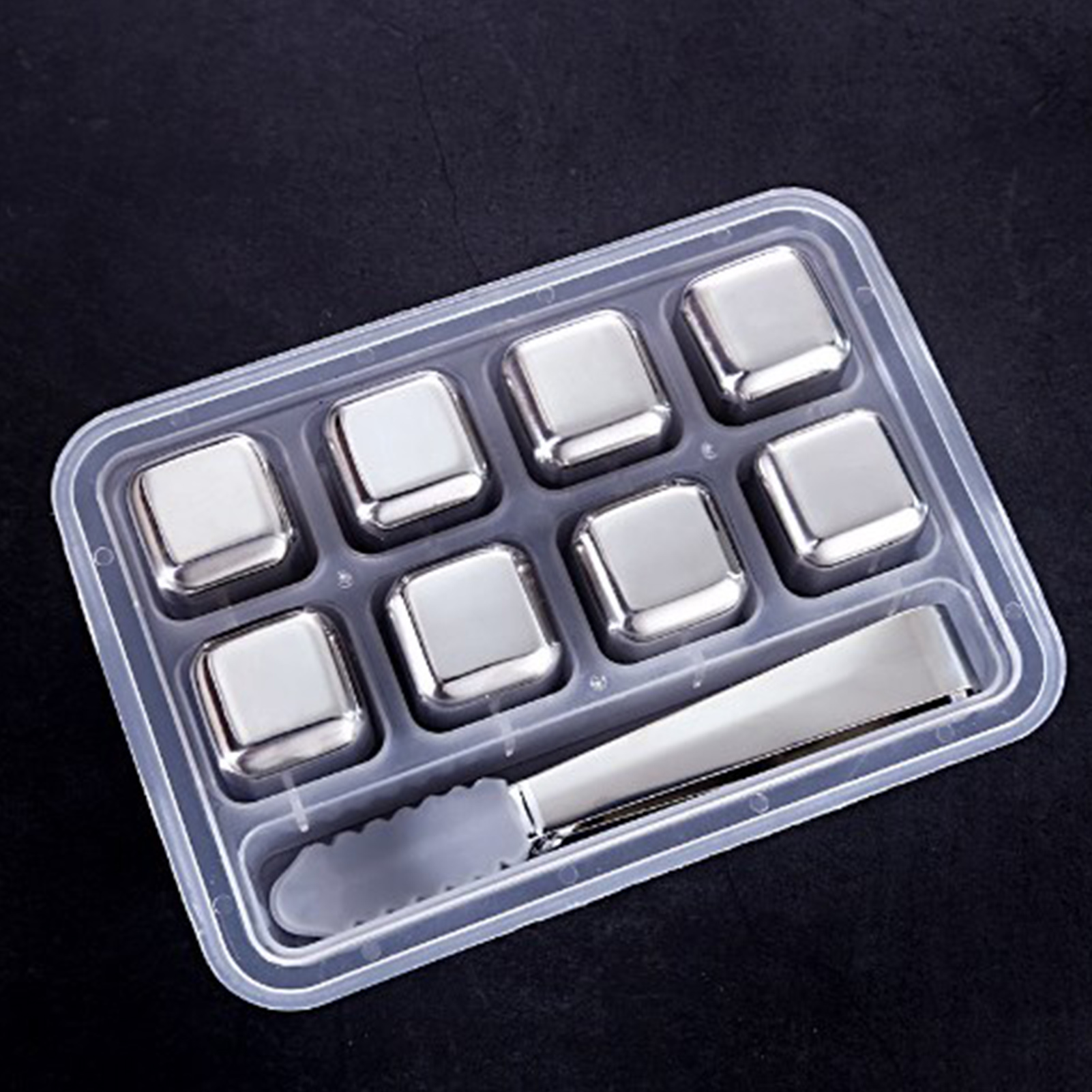 Metall-eiswürfel (2er-set) Aus Edelstahl 304 Mit Eisstab. Werden Häufig In Whisky-steinen Zum Kühlen Von Whisky-basierten Getränken Verwendet.
