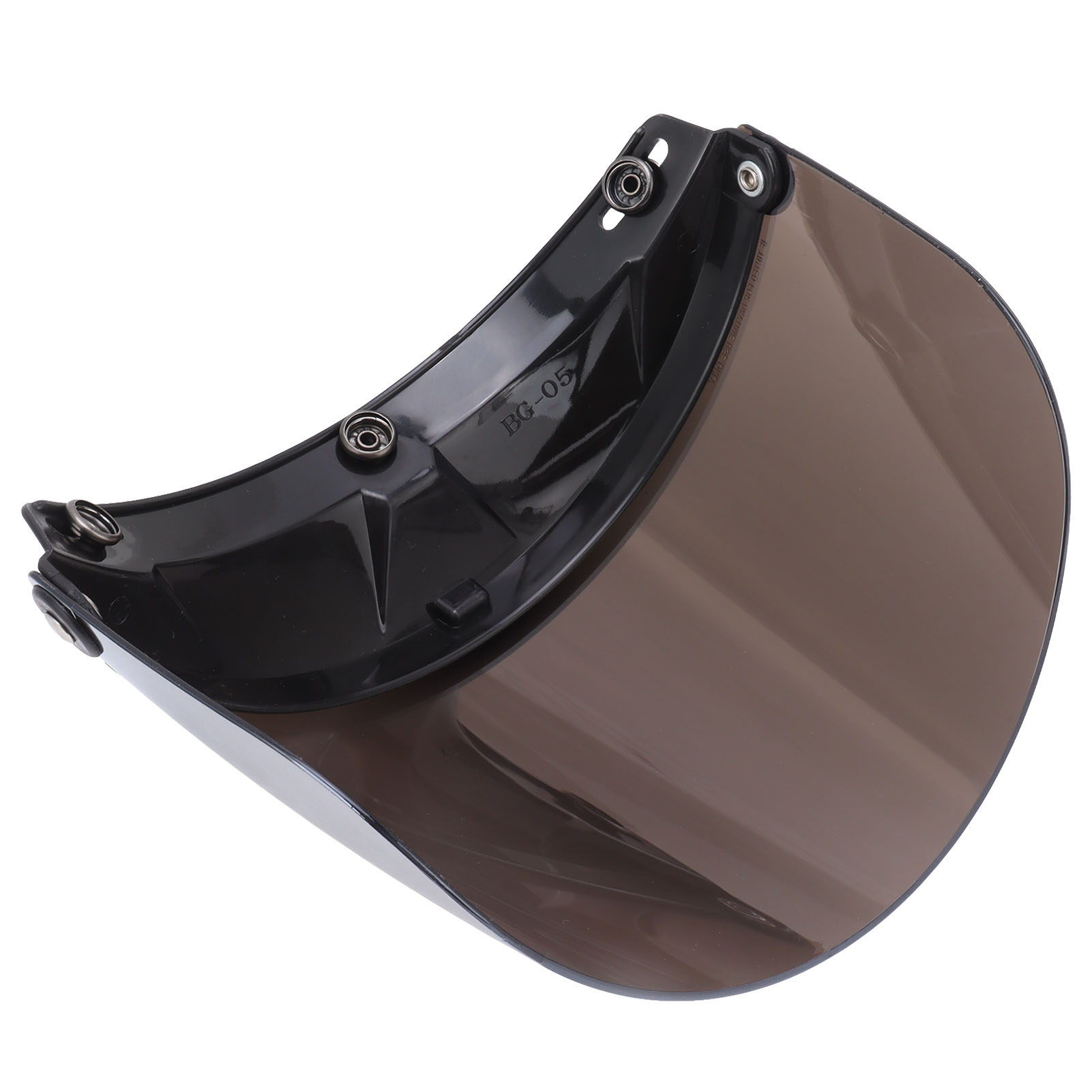 Abnehmbares Silbernes Motorradhelmvisier Mit Metallknopf, Einstellbarem Uv-schutz Und Metallverschlussknopf.
