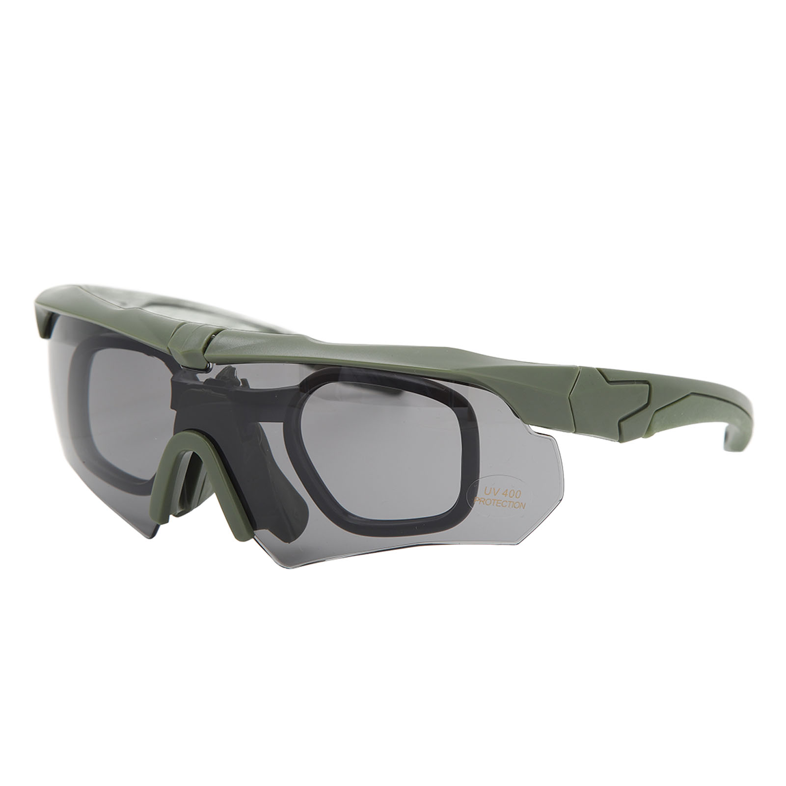 Schießbrille, Uv-schutz, Militärstil, Wind- Und Staubdicht, Halbrahmen, Für Damen Und Herren, Olivgrün.