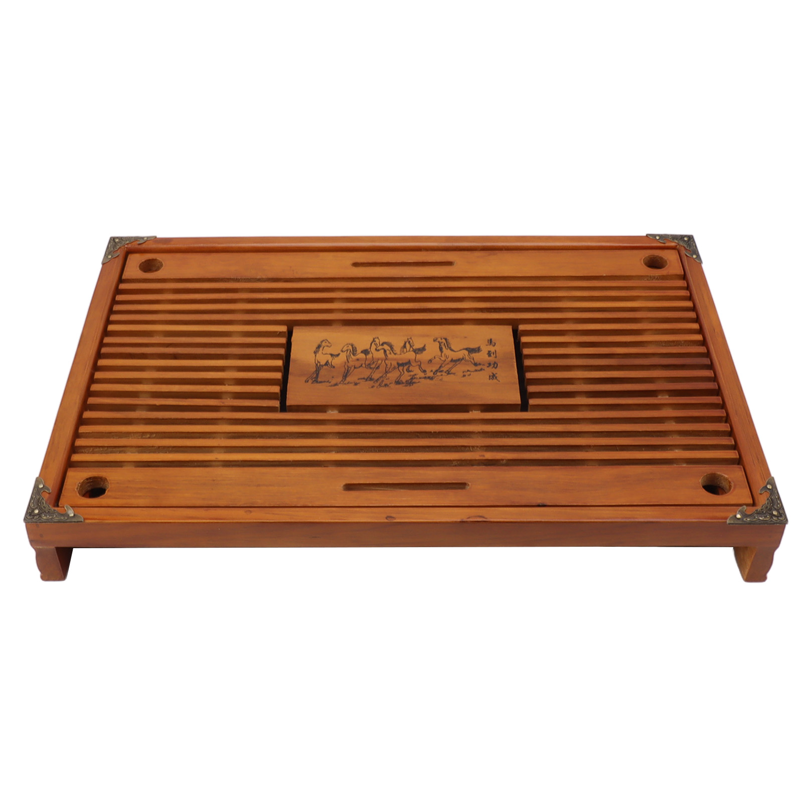 Einfaches Teetablett Aus Holz Mit Schublade Und Wasserablauf, Gongfu-teetisch Für Zuhause, Orange