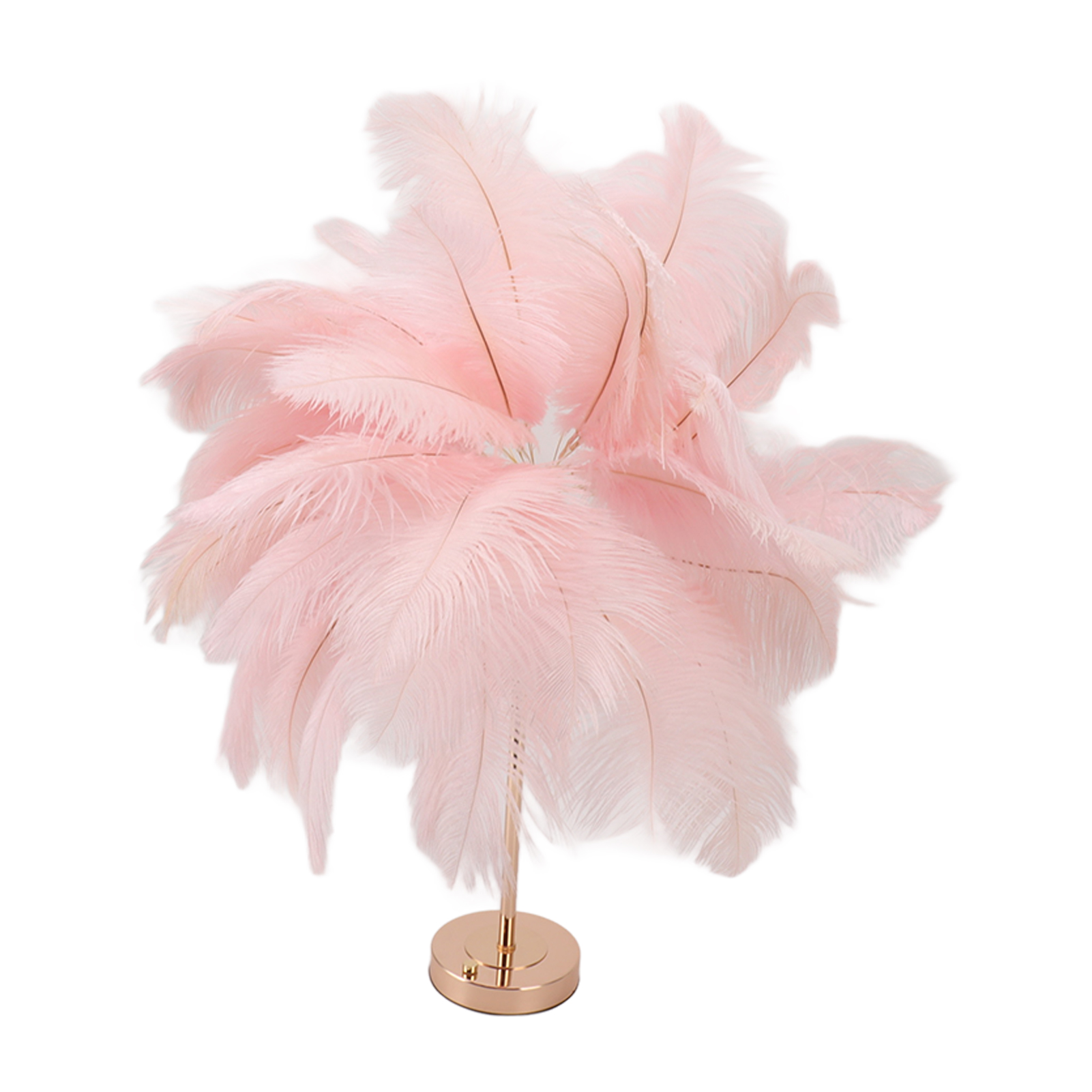 Wiederaufladbare Tischlampe Aus Straußenfedern, Moderne Und Romantische Rosa Dekolampe Fürs Schlafzimmer.