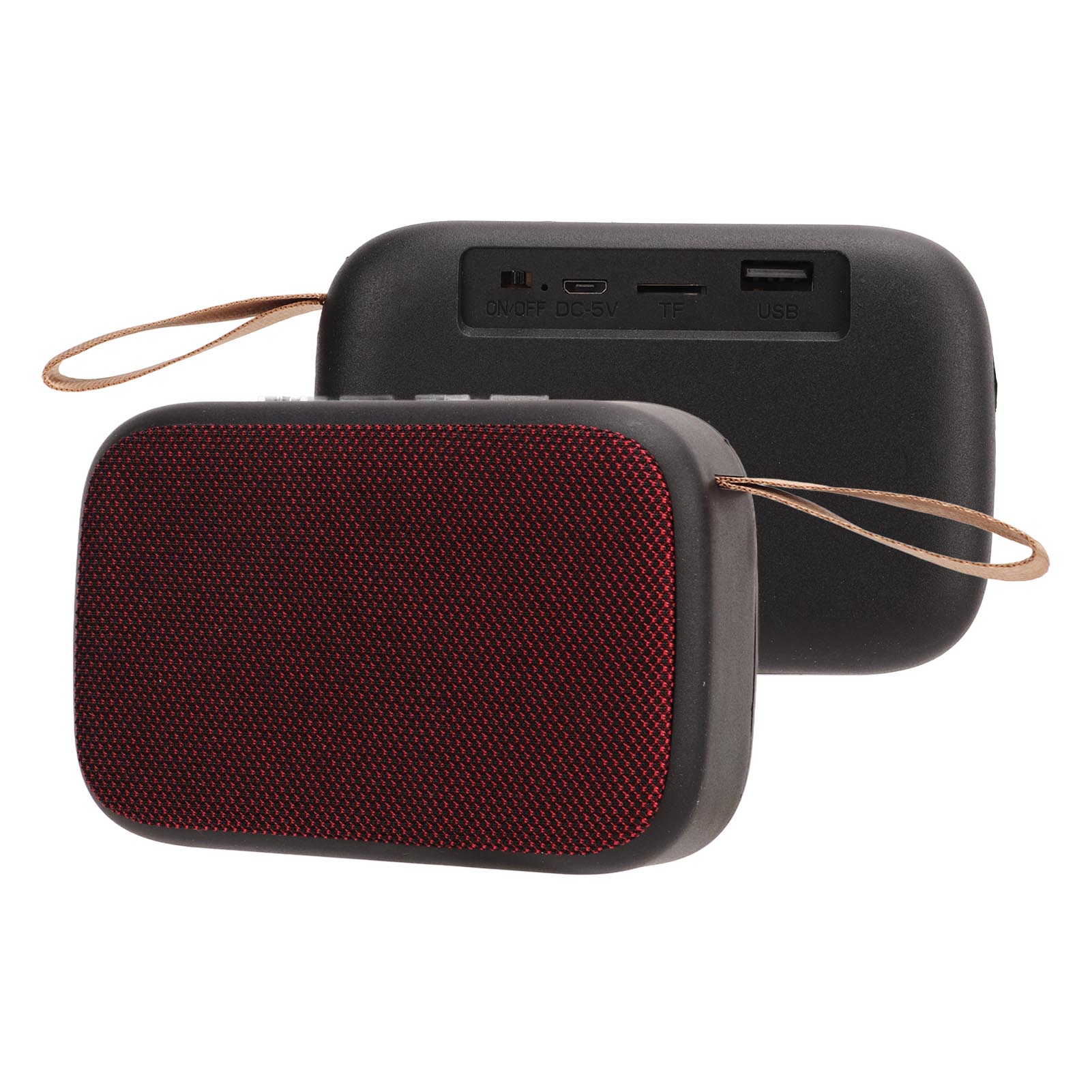 Kabelloser Bluetooth-lautsprecher, Wiederaufladbar, 300 Mah, Tragbar, Aus Kunststoff Und Stoff, Rot, Ideal Für Partys, Strand Und Camping.