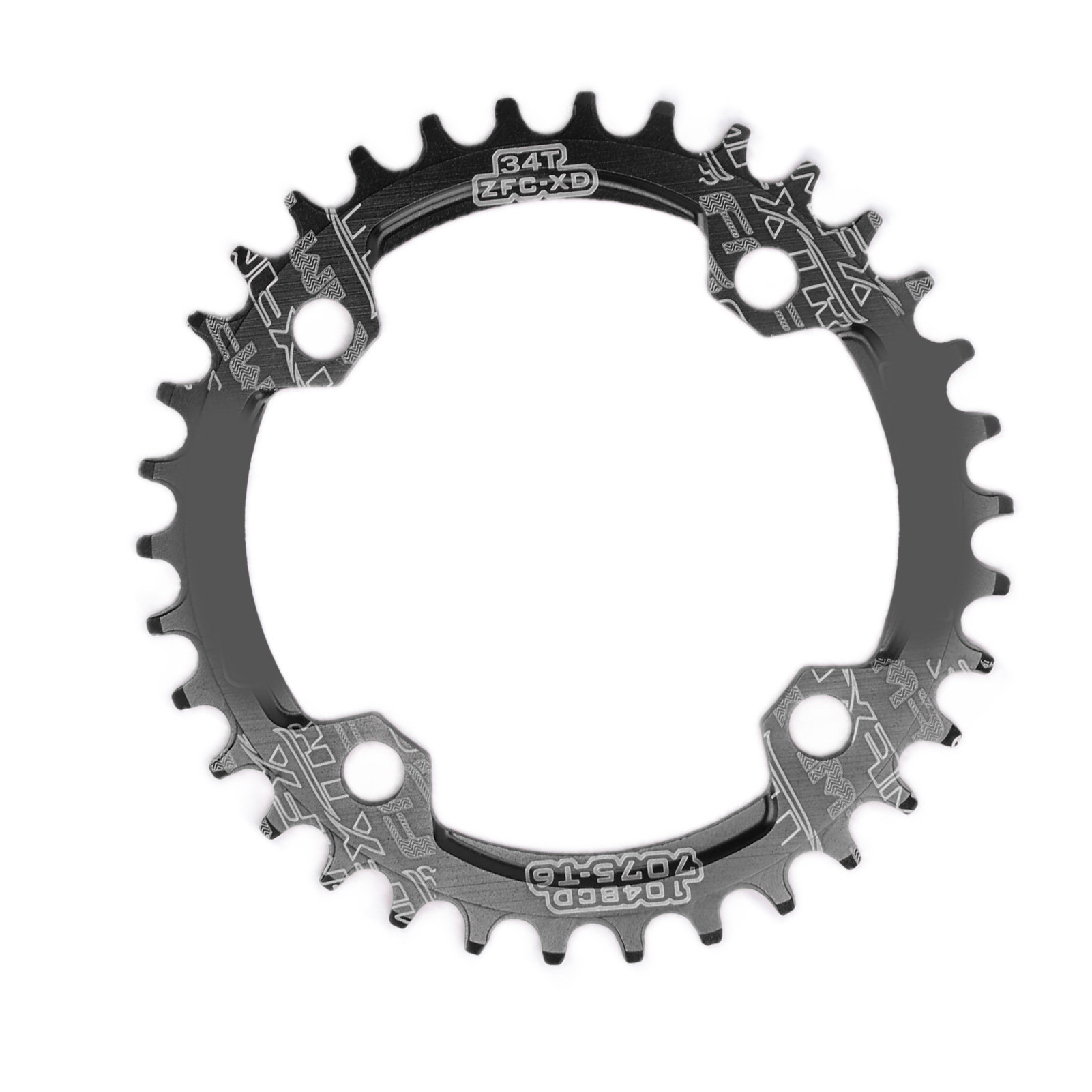 Fmfxtr Narrow-wide-kettenblatt Für Fahrräder, 104 Mm Lochkreis, 34 Zähne, Rund, Einzelnes Kettenblatt, Für Mountainbikes Und Rennräder, Schwarz