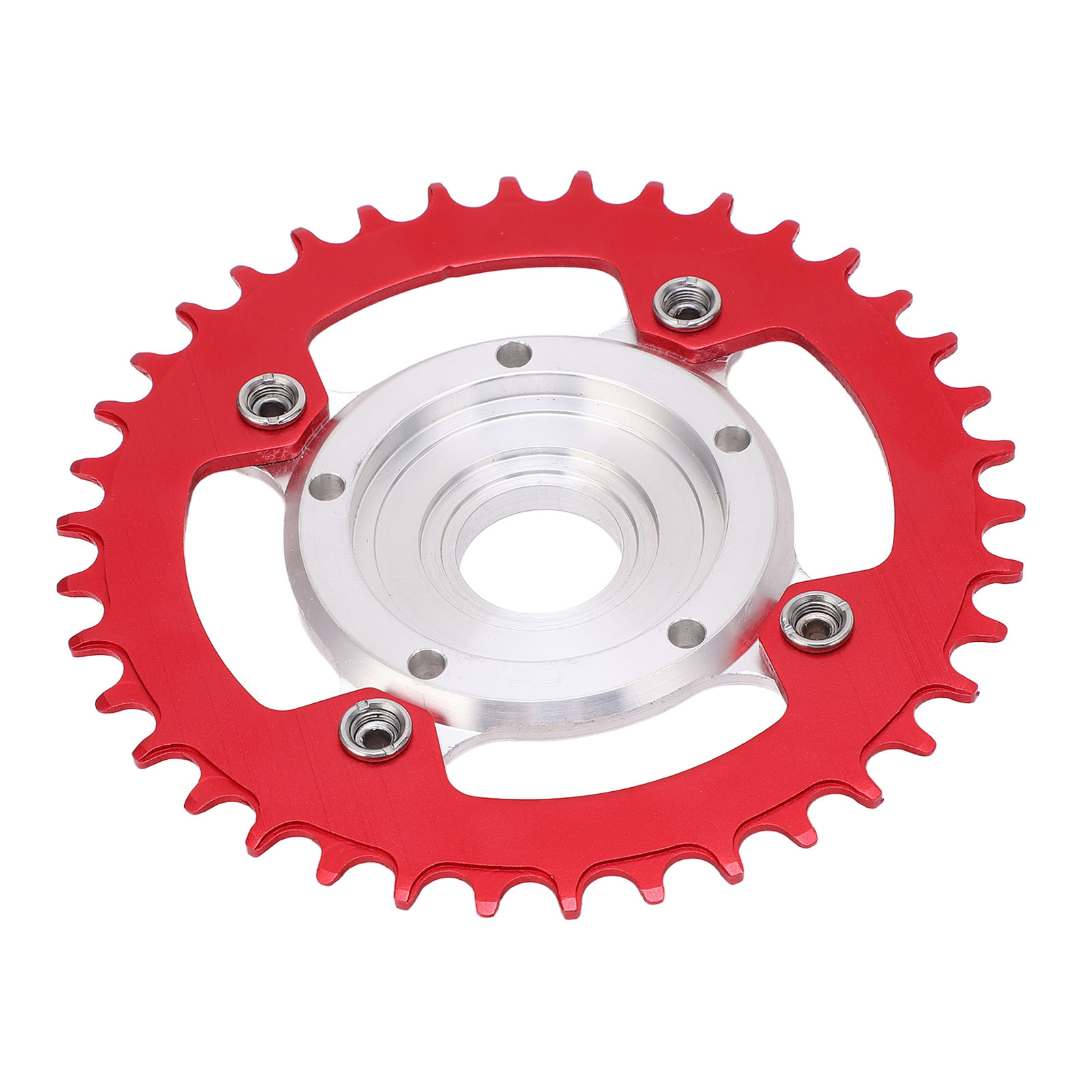 38-zahn-kettenblatt (104 Mm Lochkreis) Und Adapter Für E-bikes, Umbausatz Aus Aluminiumlegierung Für Tongsheng-mittelmotoren, Rot