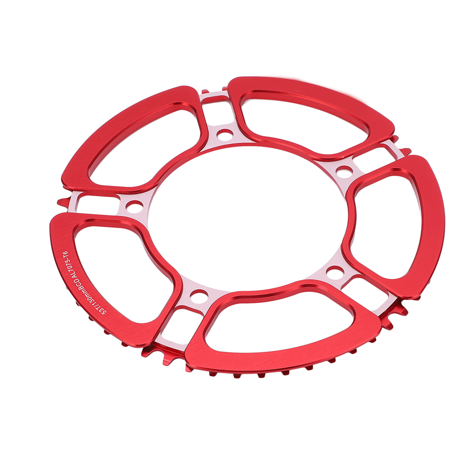 Lp Litepro Fünfloch-kurbelgarnitur, 130 Mm Lochkreis, Für Falträder, 53-zahn-kettenblatt, Rot.