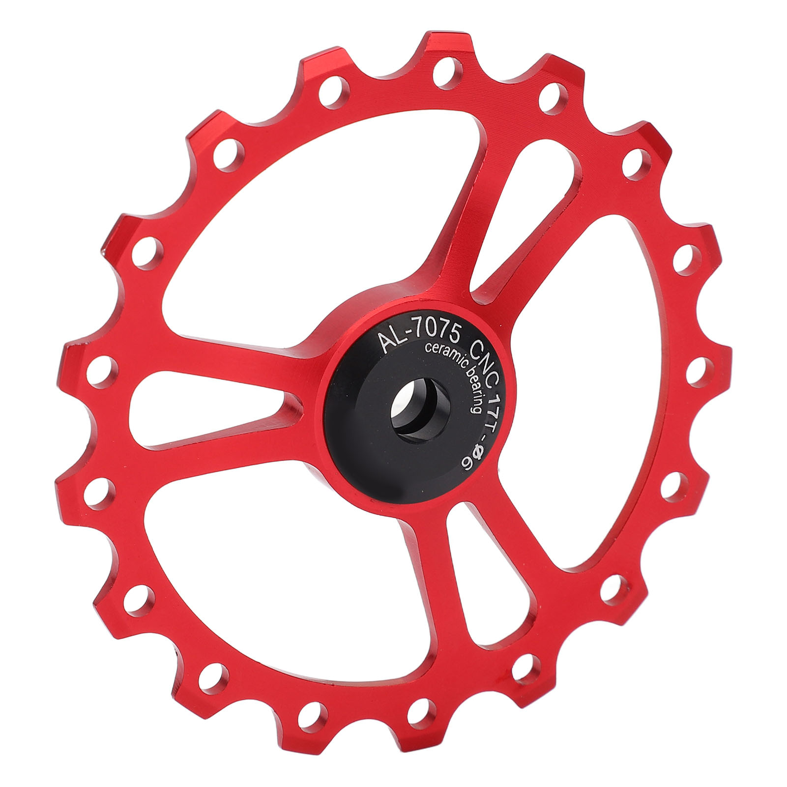 Meijun 17t Keramik-schaltwerksführungsrolle, Aluminiumlegierung, Für Rennräder Und Mountainbikes, Rot
