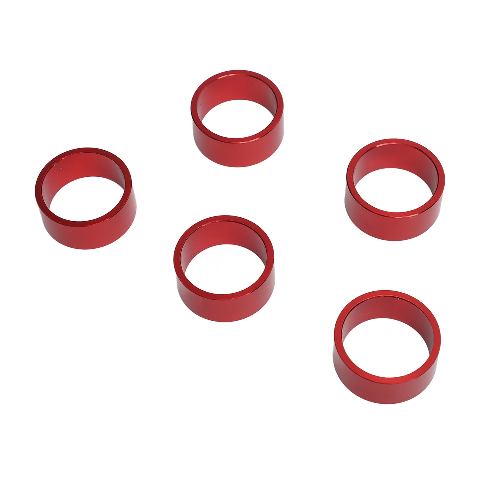 Fahrradlenker-spacer (15er-packung) Aus Gewindeloser Aluminiumlegierung, Kompatibel Mit 28,6 Mm Gabeln (15 Mm, Rot).