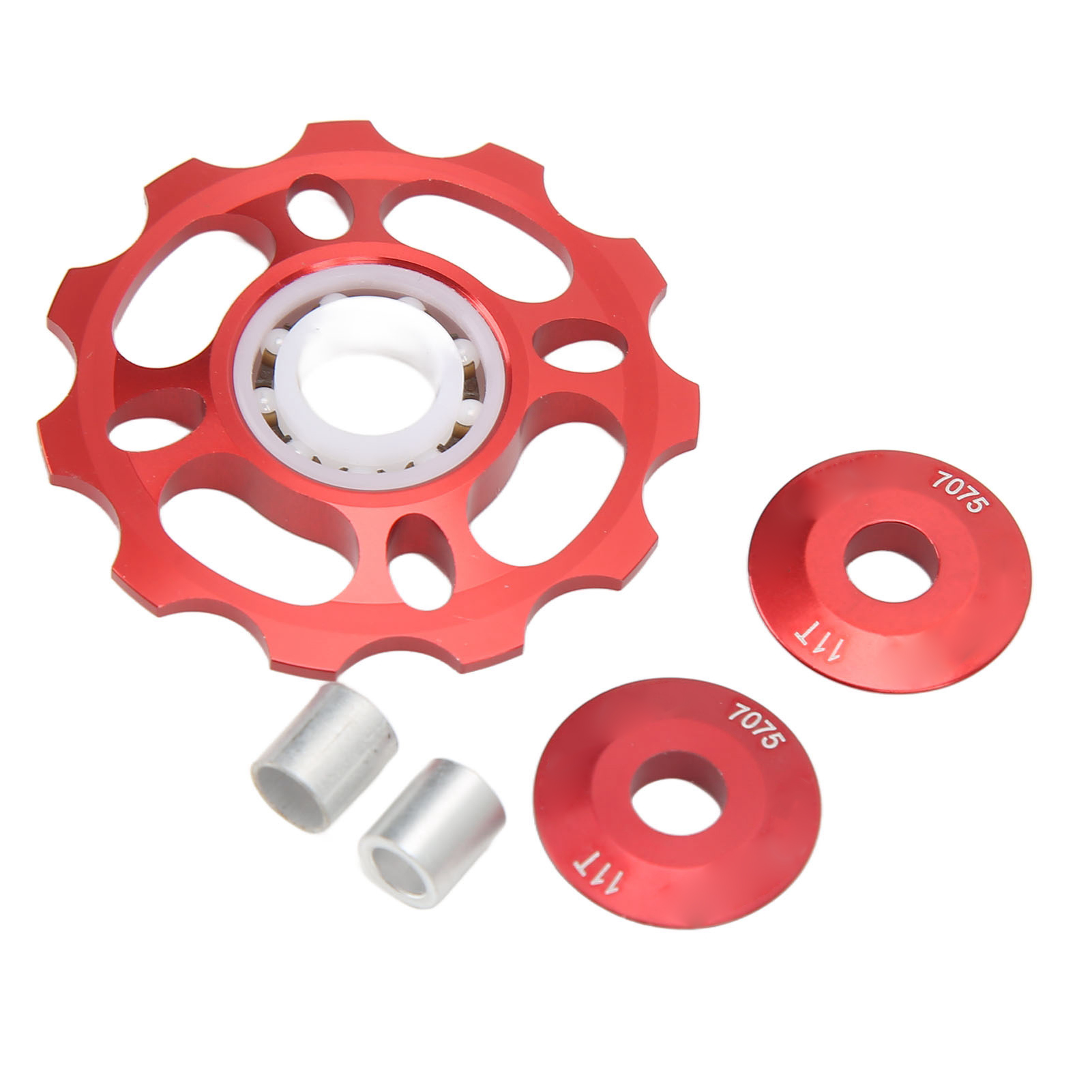 11-zahn-schaltwerksröllchen, Keramiklager, Cnc-gefräste Aluminiumlegierung, Für 8-, 9-, 10- Und 11-fach-schaltwerke, Rot