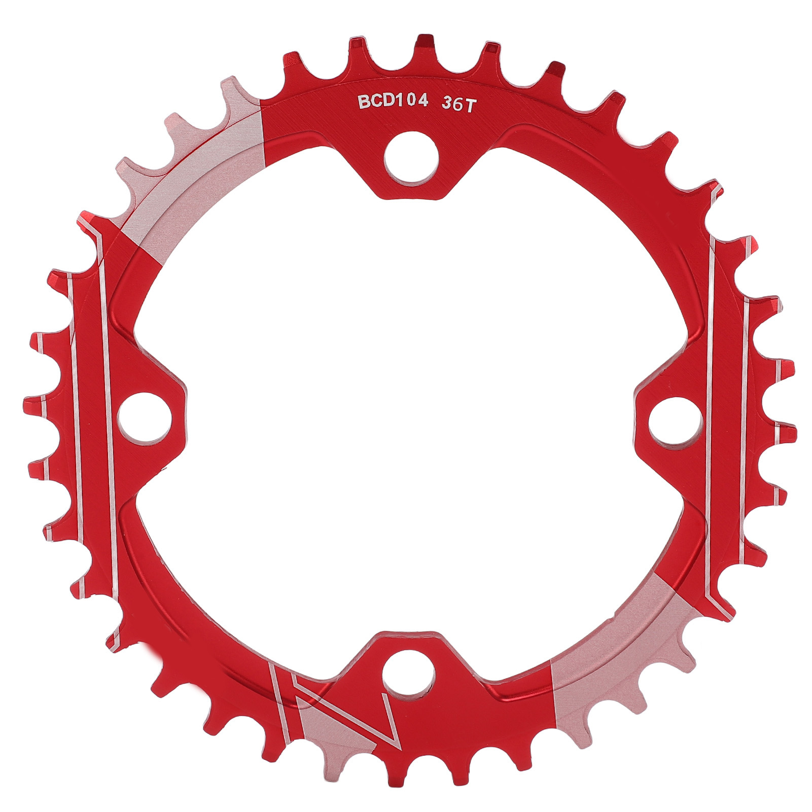 Lebycle 36t Kettenblatt Für Mountainbikes, Verschleißfest, 104 Mm Lochkreis, Positive Und Negative Zähne, Rot