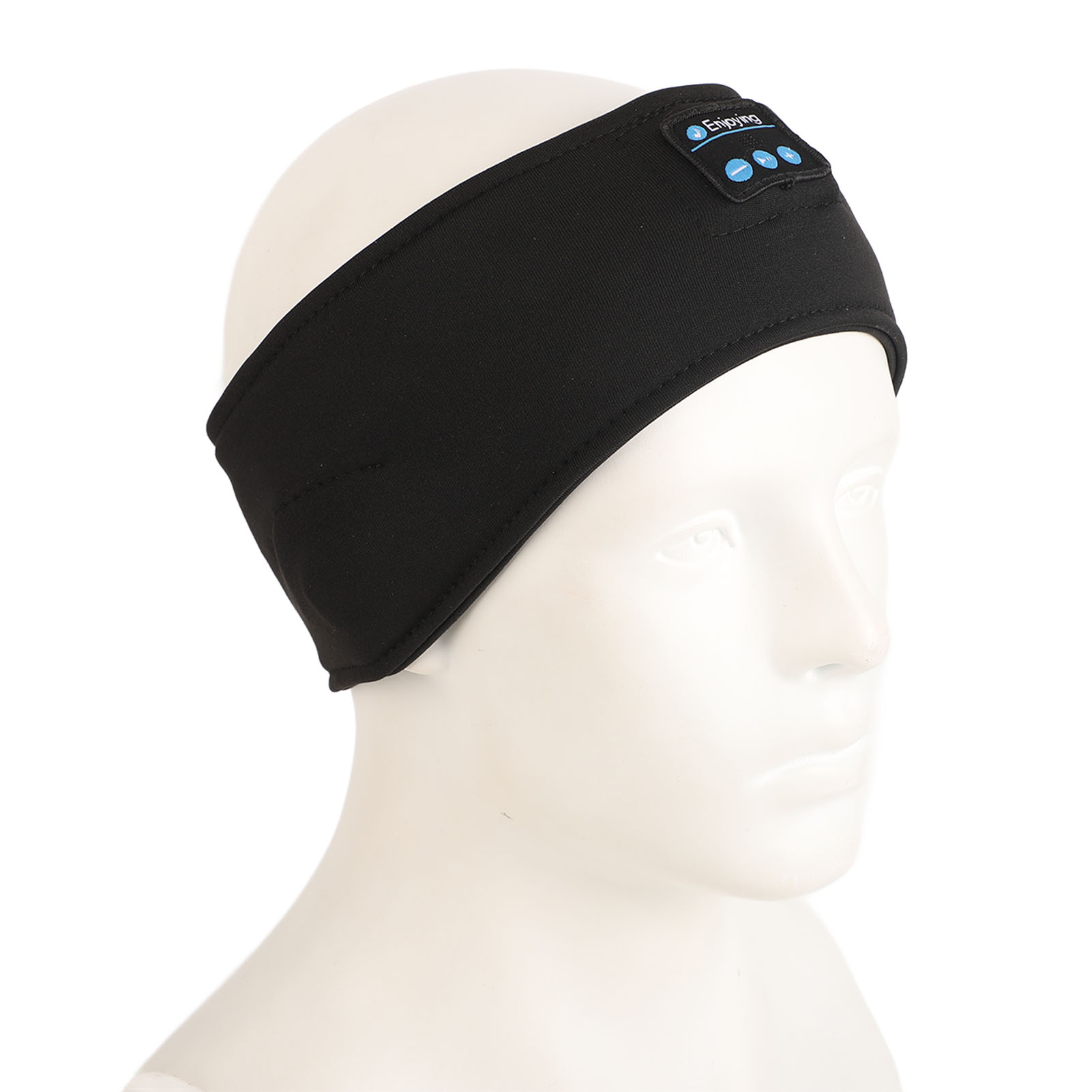 Tragbares Usb-musik-stirnband Für Sport, Mit Bluetooth-kopfhörern Zum Schlafen, Ideal Für Training, Joggen, Reisen, Meditation, Schwarz.