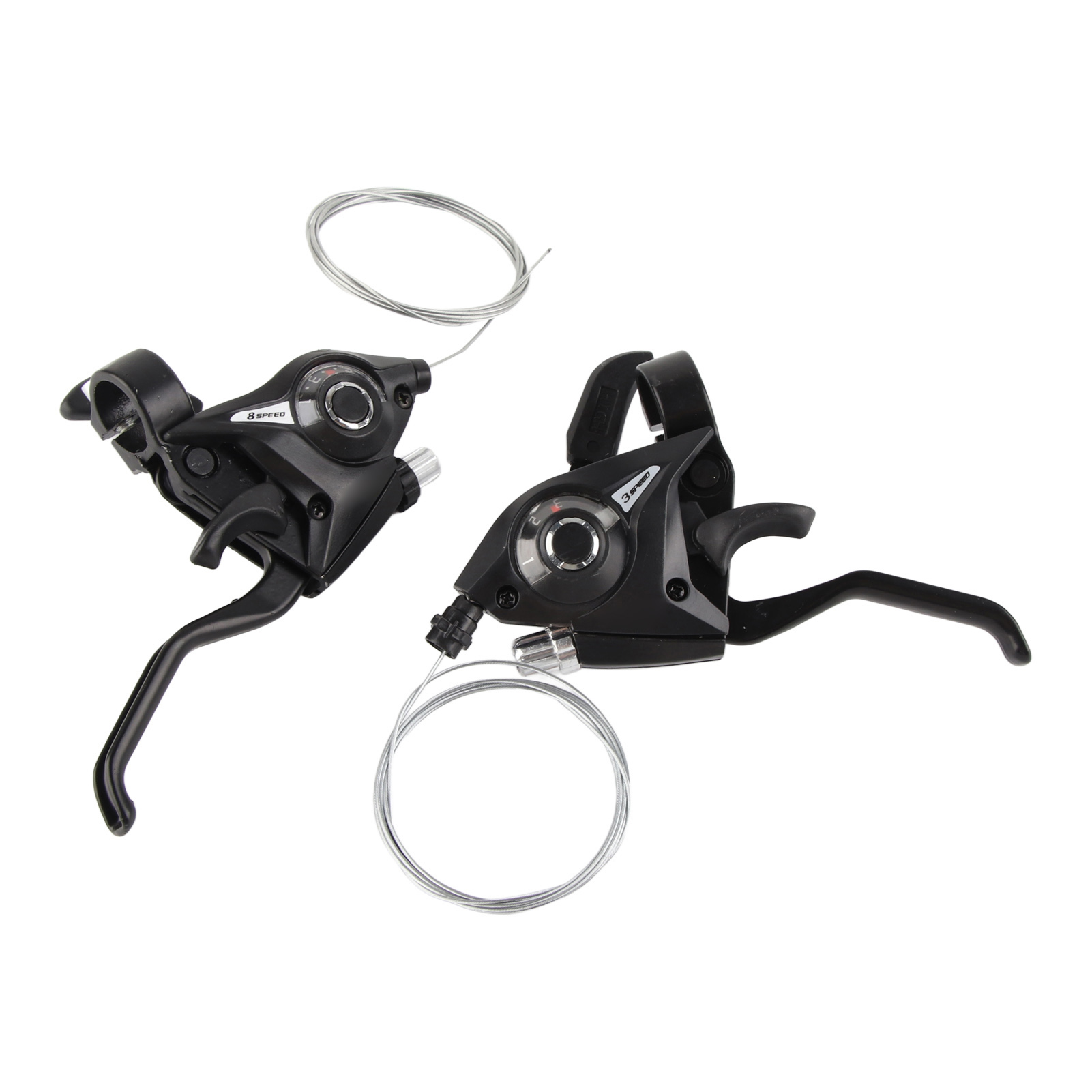 Paar Brems- Und Schalthebel Aus Aluminiumlegierung Für 24-gang-mountainbikes, Schwarz.