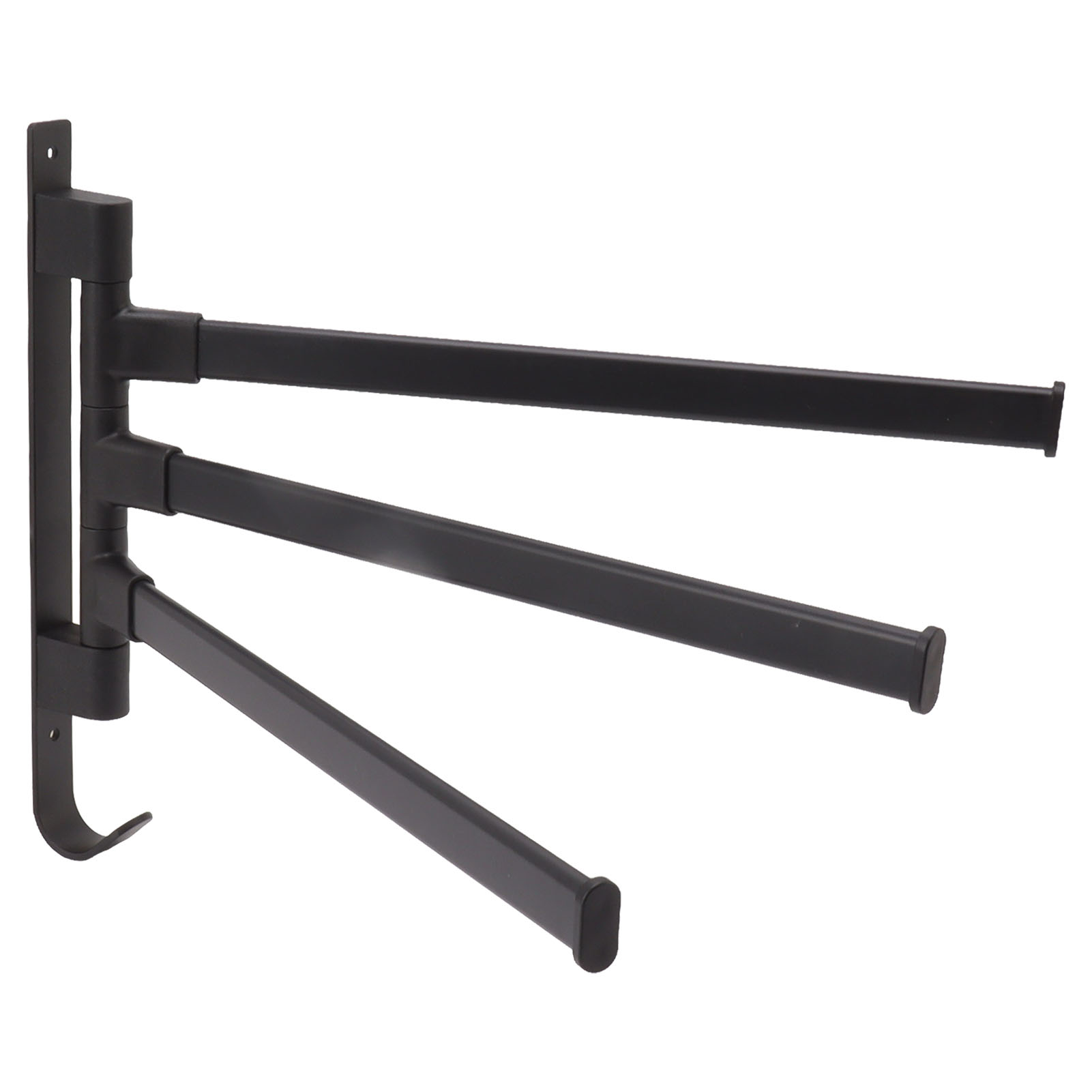 Schwarzer, Schwenkbarer Handtuchhalter Mit Loch, Wandbefestigung, Eckhalterung, 3 Arme
