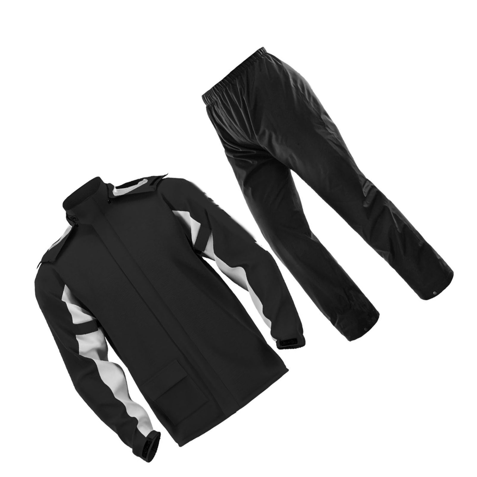 Motorrad-regenanzug, Winddicht, Leicht, Atmungsaktiv Und Weich, Mit Überschuhen, Schwarz, Größe L.